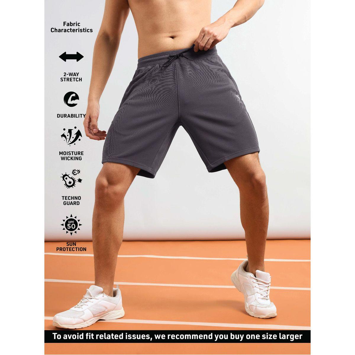 شورت رياضي سادة بقصة سليم فت وأربطة-men-clothing-sportswearandactivewear-bottoms-shorts-image-5