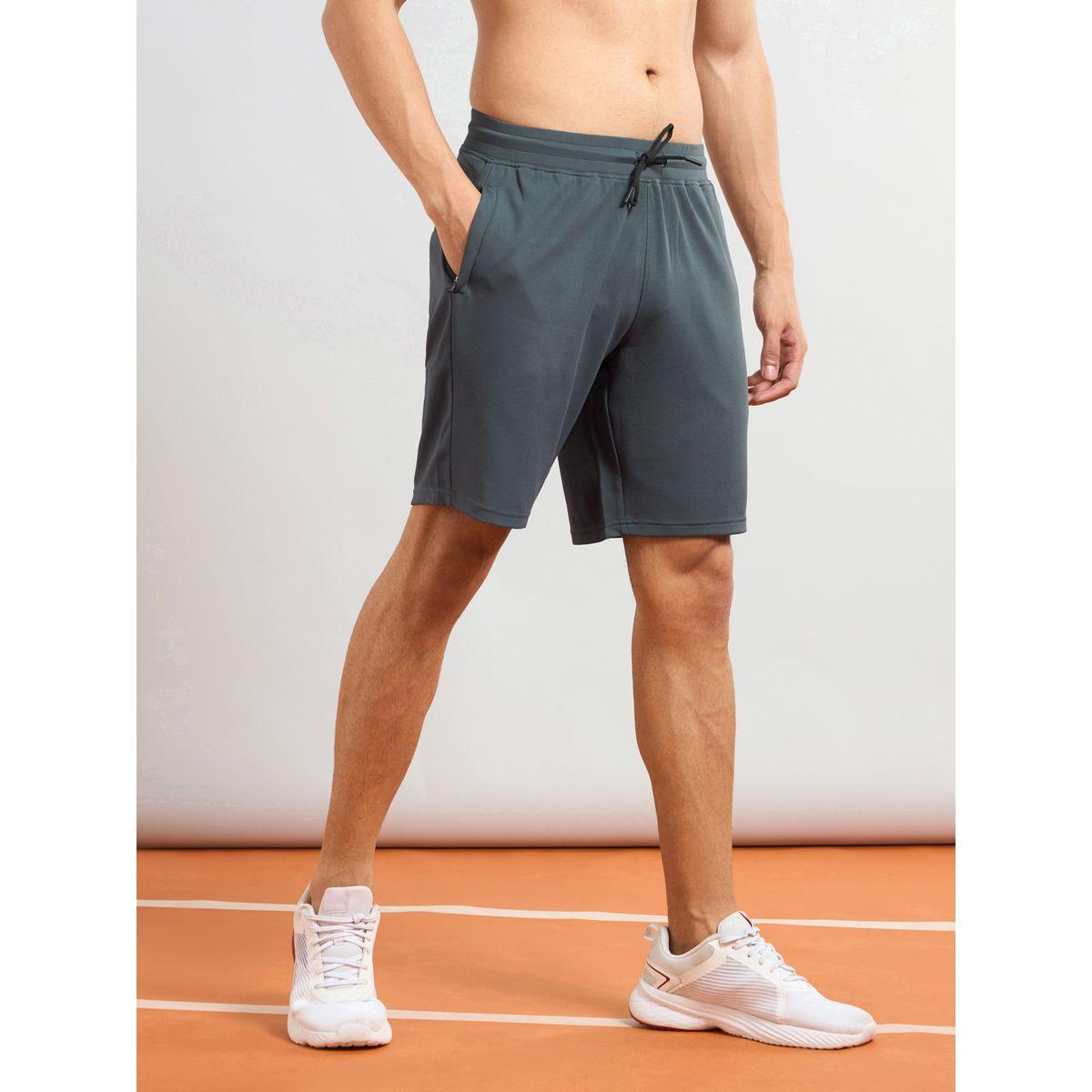 شورت رياضي سادة بقصة سليم فت وأربطة-men-clothing-sportswearandactivewear-bottoms-shorts-image-2