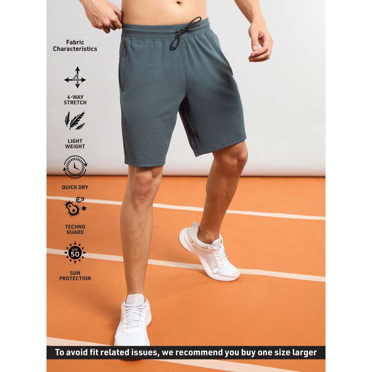 شورت رياضي سادة بقصة سليم فت وأربطة-men-clothing-sportswearandactivewear-bottoms-shorts-image-6