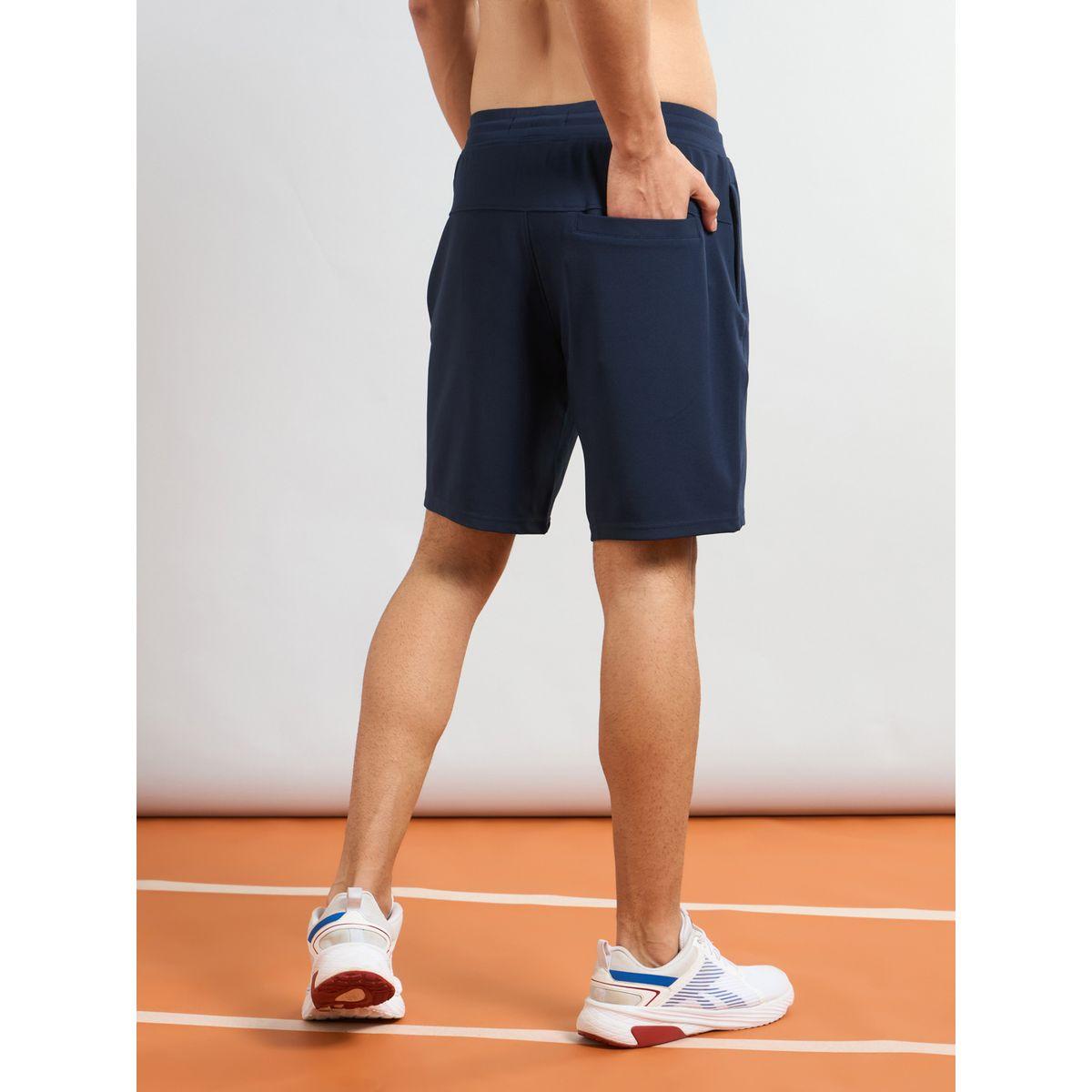 شورت رياضي سادة بقصة سليم فت وأربطة-men-clothing-sportswearandactivewear-bottoms-shorts-image-1