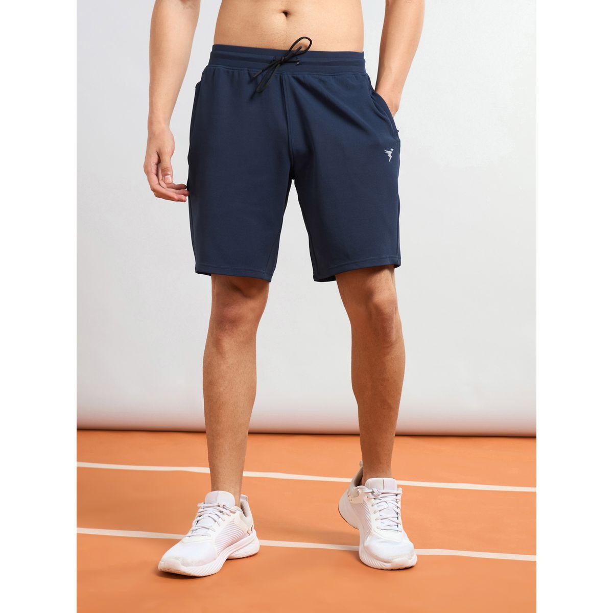 شورت رياضي سادة بقصة سليم فت وأربطة-men-clothing-sportswearandactivewear-bottoms-shorts-image-3
