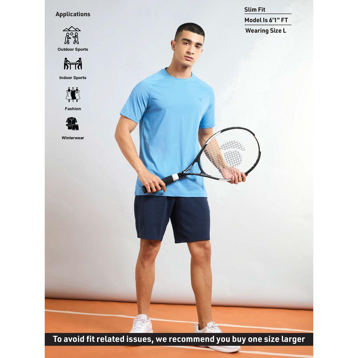 Technosport Solid Slim Fit Sports Shorts with Drawstring-men-clothing-sportswearandactivewear-bottoms-shorts-image-5