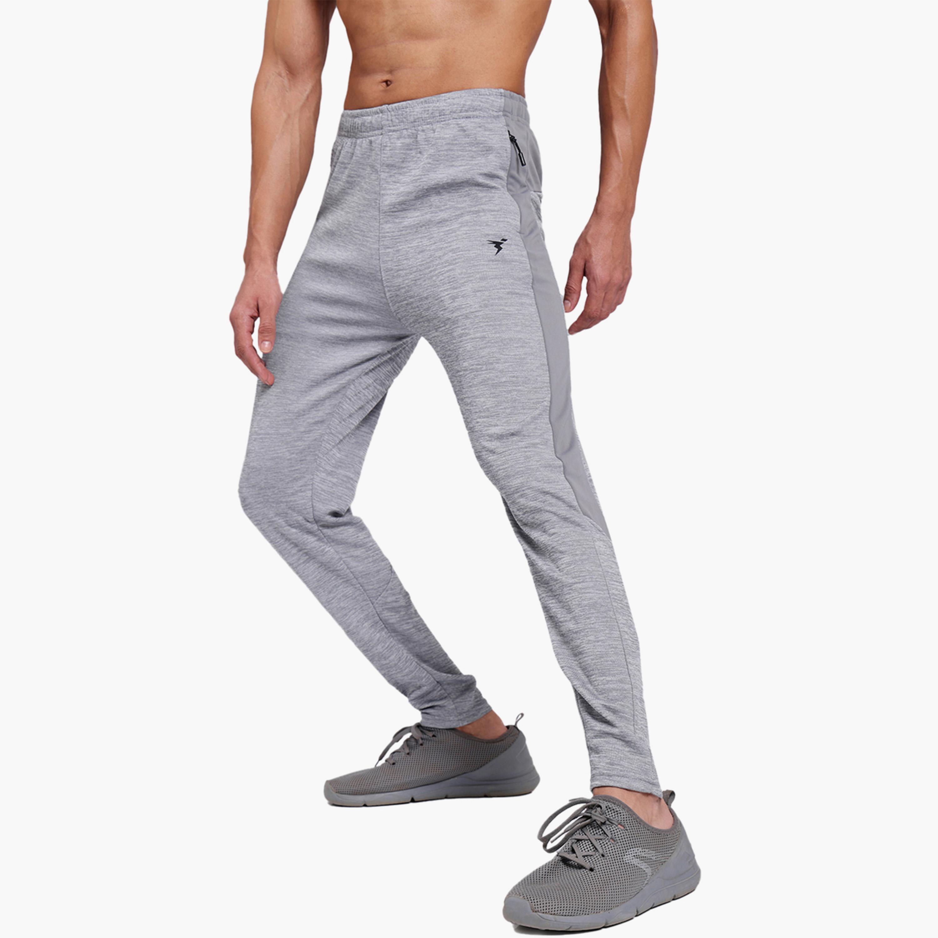 Technosport x Styli Men Melange Slim Fit Track Pants with TECHNO DRY-men-clothing-sportswearandactivewear-bottoms-joggers-image-1