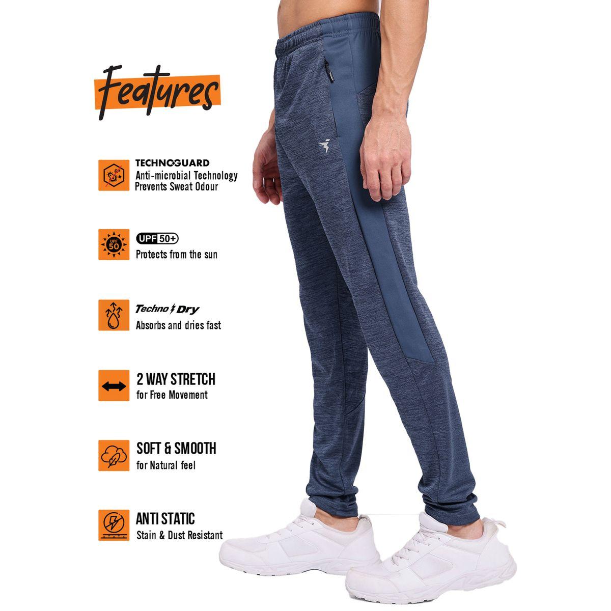 Technosport Men Plain Slim Fit Track Pants with Techno Dry-men-clothing-sportswearandactivewear-bottoms-joggers-image-3