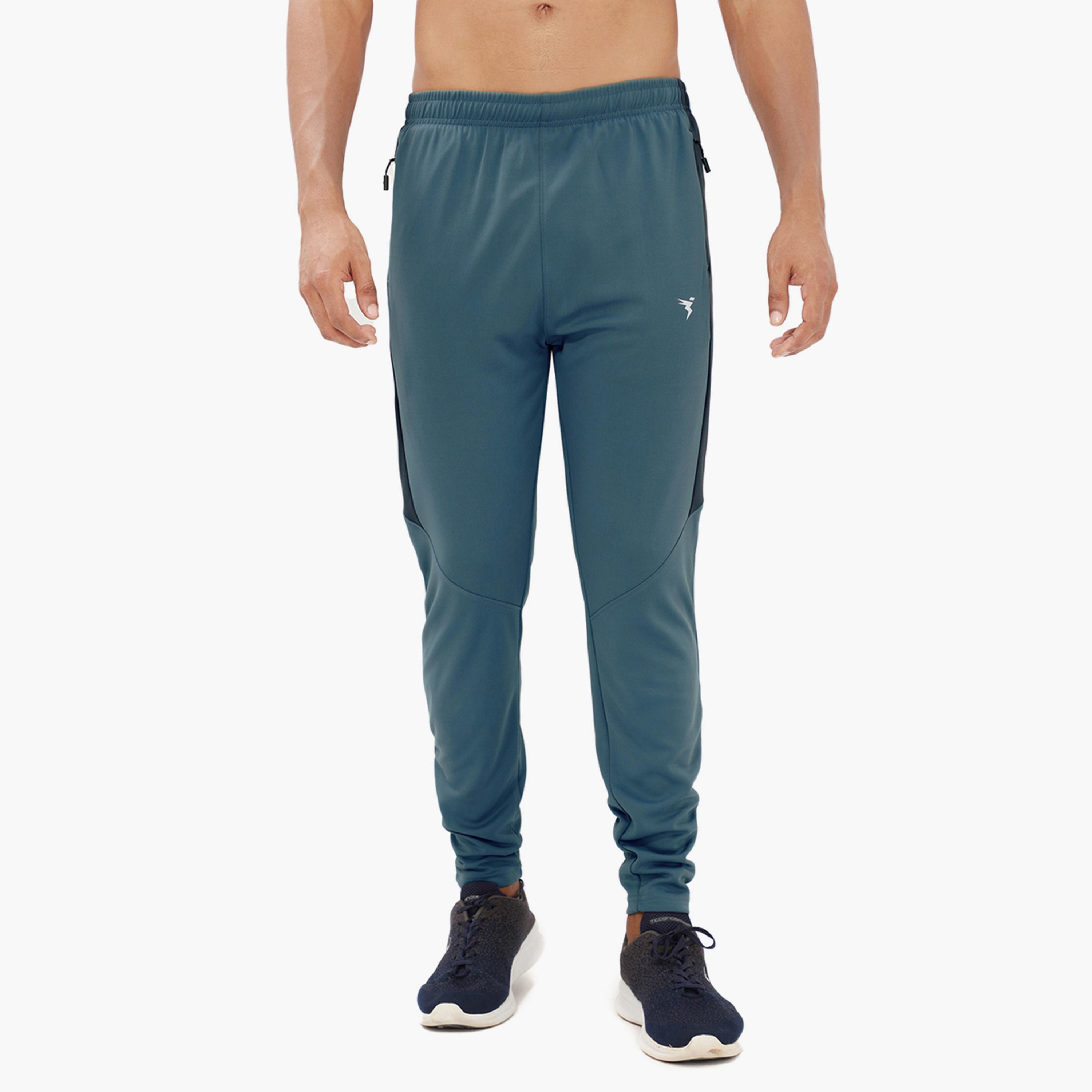 Technosport x Styli Men Solid Slim Fit Track Pants with TECHNO DRY-men-clothing-sportswearandactivewear-bottoms-joggers-image-1