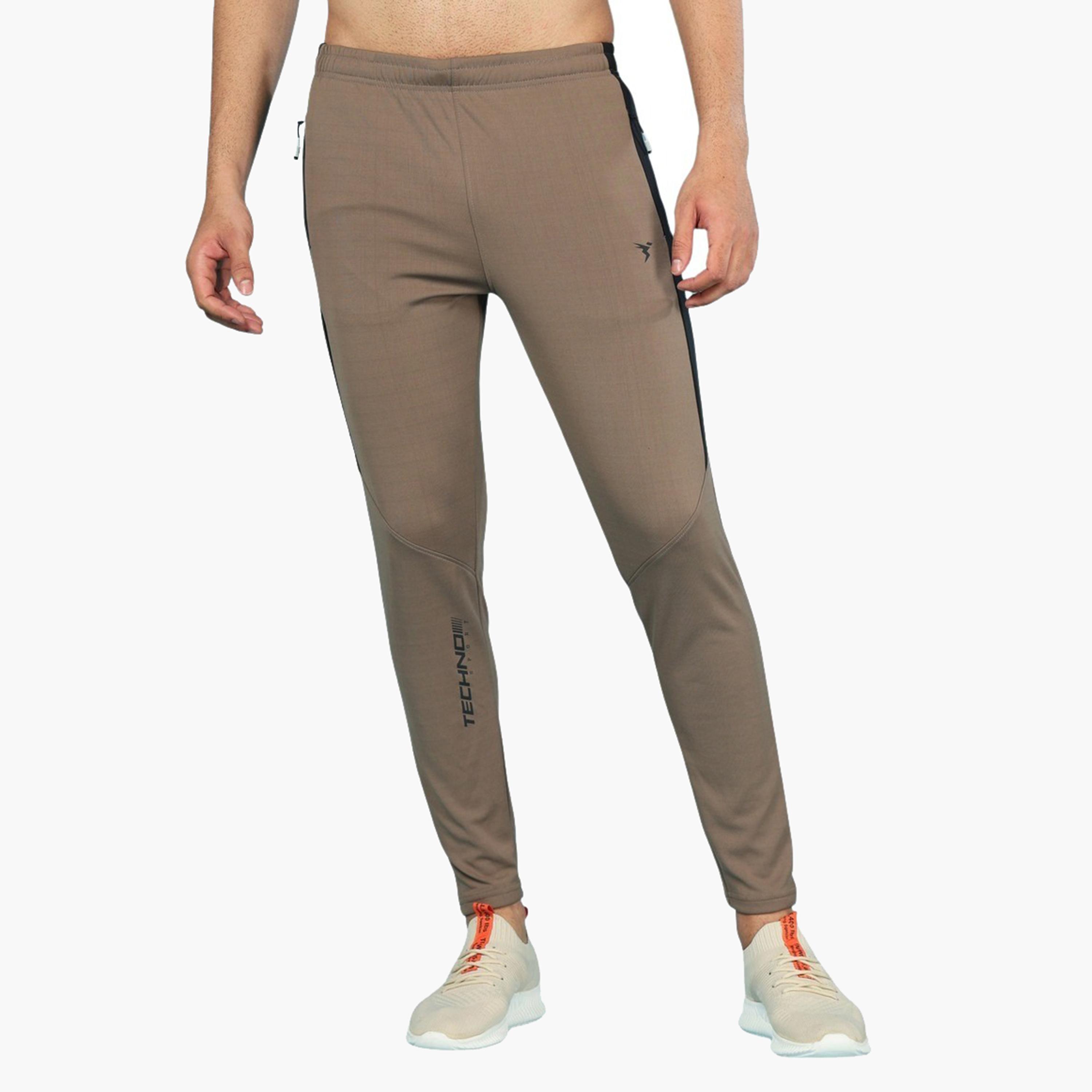 Technosport x Styli Men Solid Slim Fit Track Pants with TECHNO DRY-men-clothing-sportswearandactivewear-bottoms-joggers-image-1