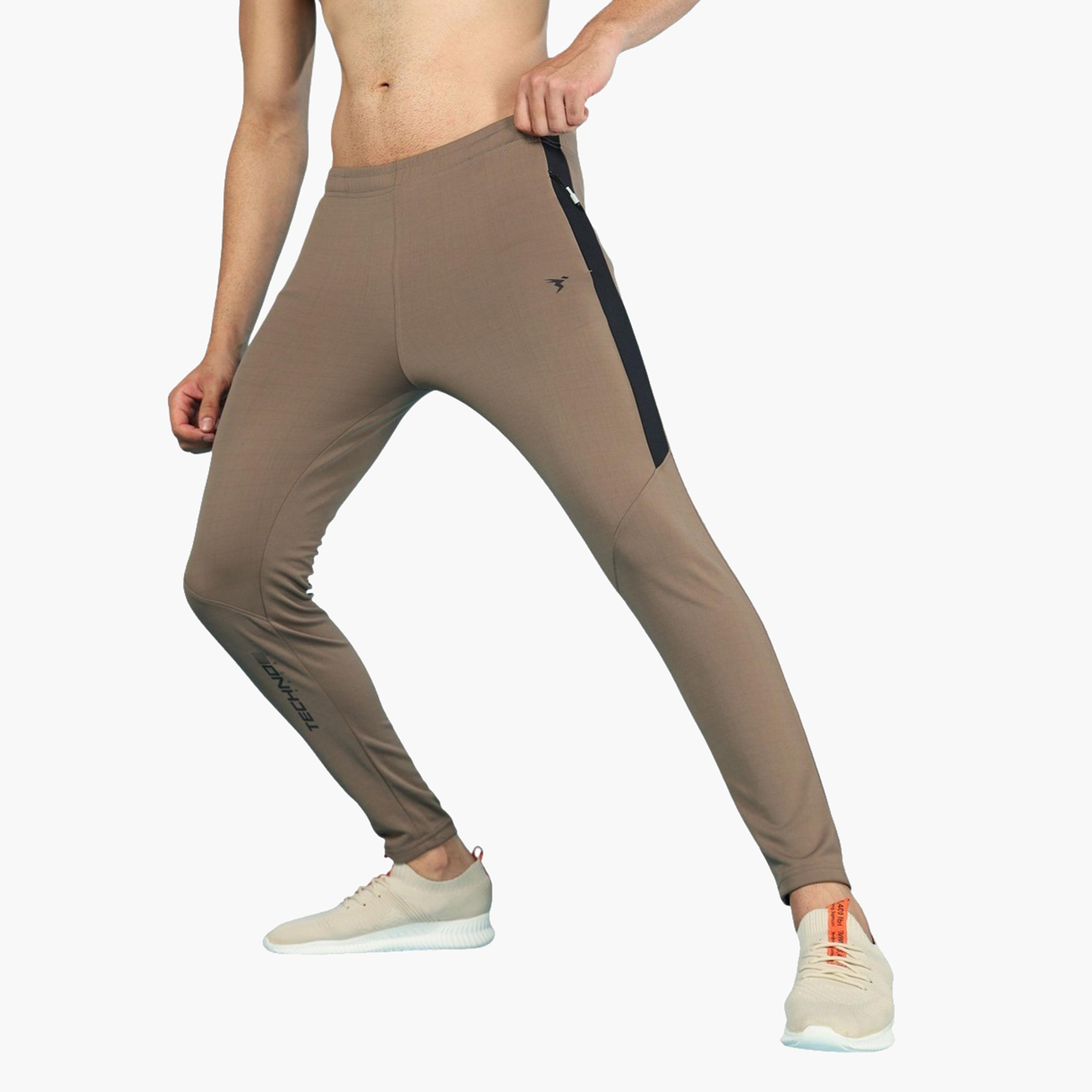 Technosport x Styli Men Solid Slim Fit Track Pants with TECHNO DRY-men-clothing-sportswearandactivewear-bottoms-joggers-image-2