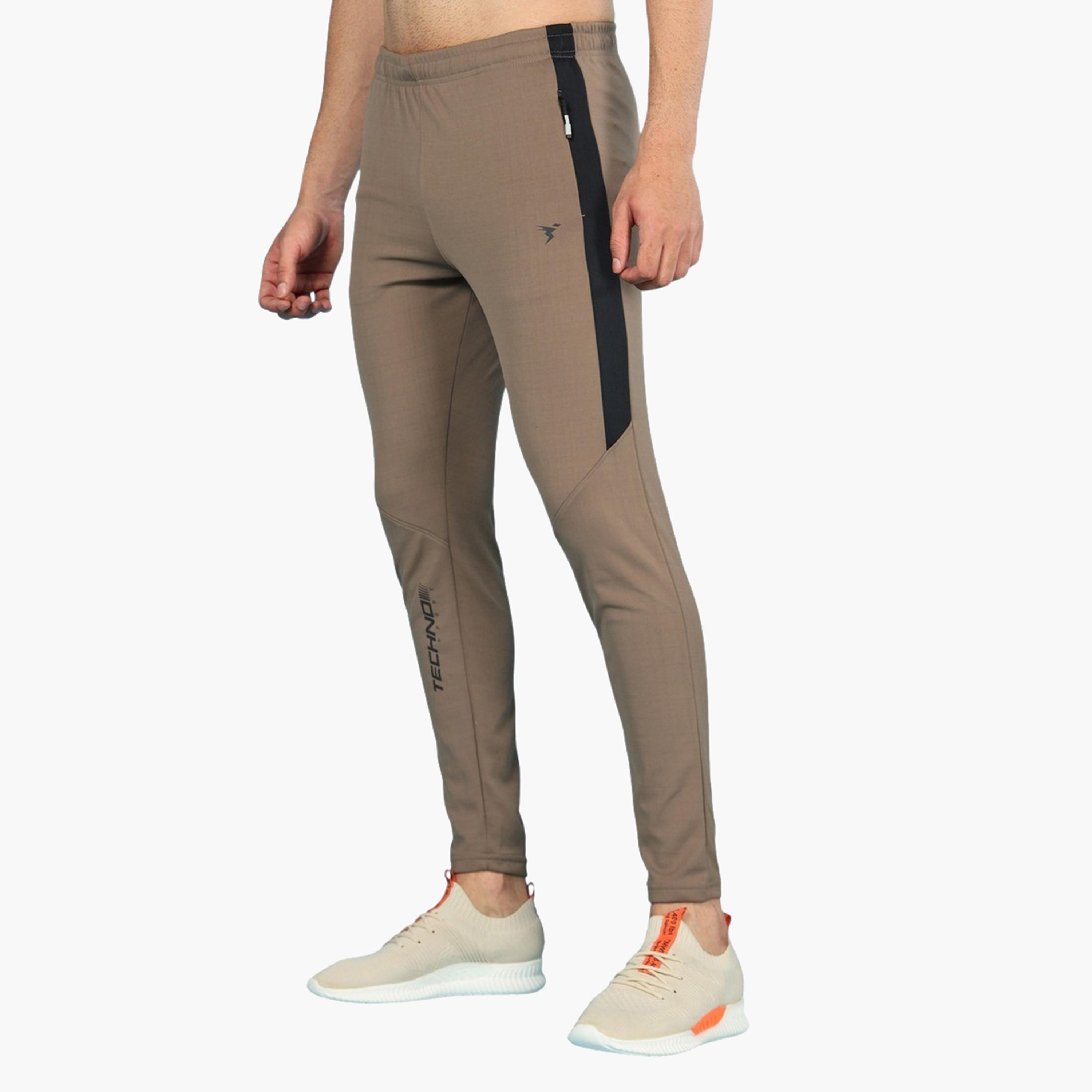 Technosport x Styli Men Solid Slim Fit Track Pants with TECHNO DRY-men-clothing-sportswearandactivewear-bottoms-joggers-image-3