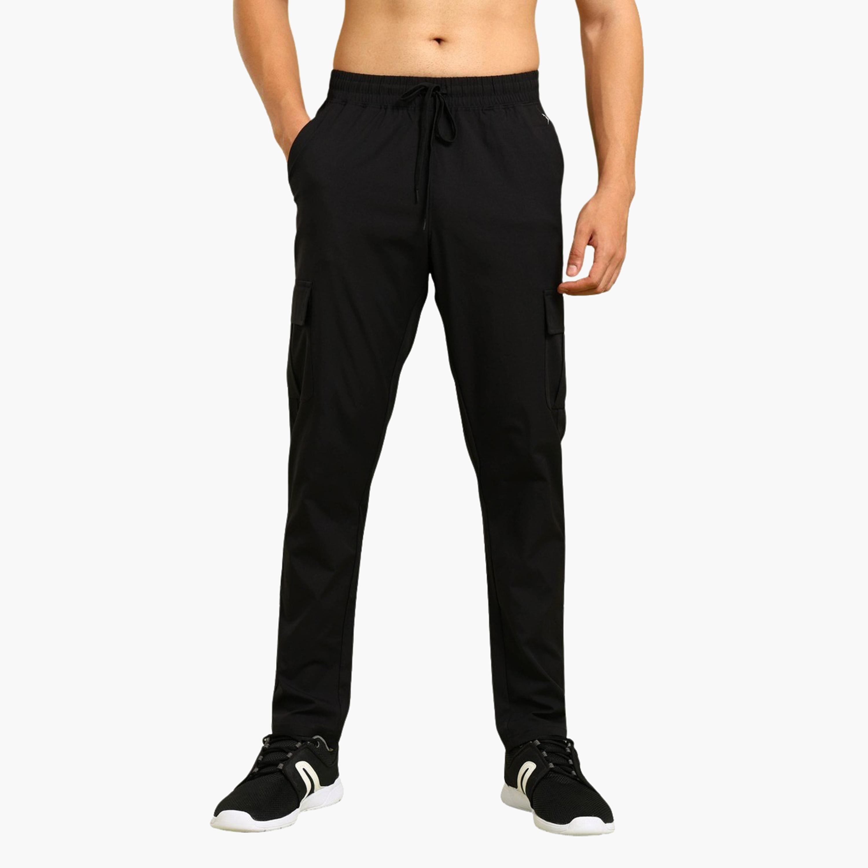 Technosport x Styli Men Solid Relaxed Fit Cargo Pants with TS FLEXI-men-clothing-sportswearandactivewear-bottoms-image-1