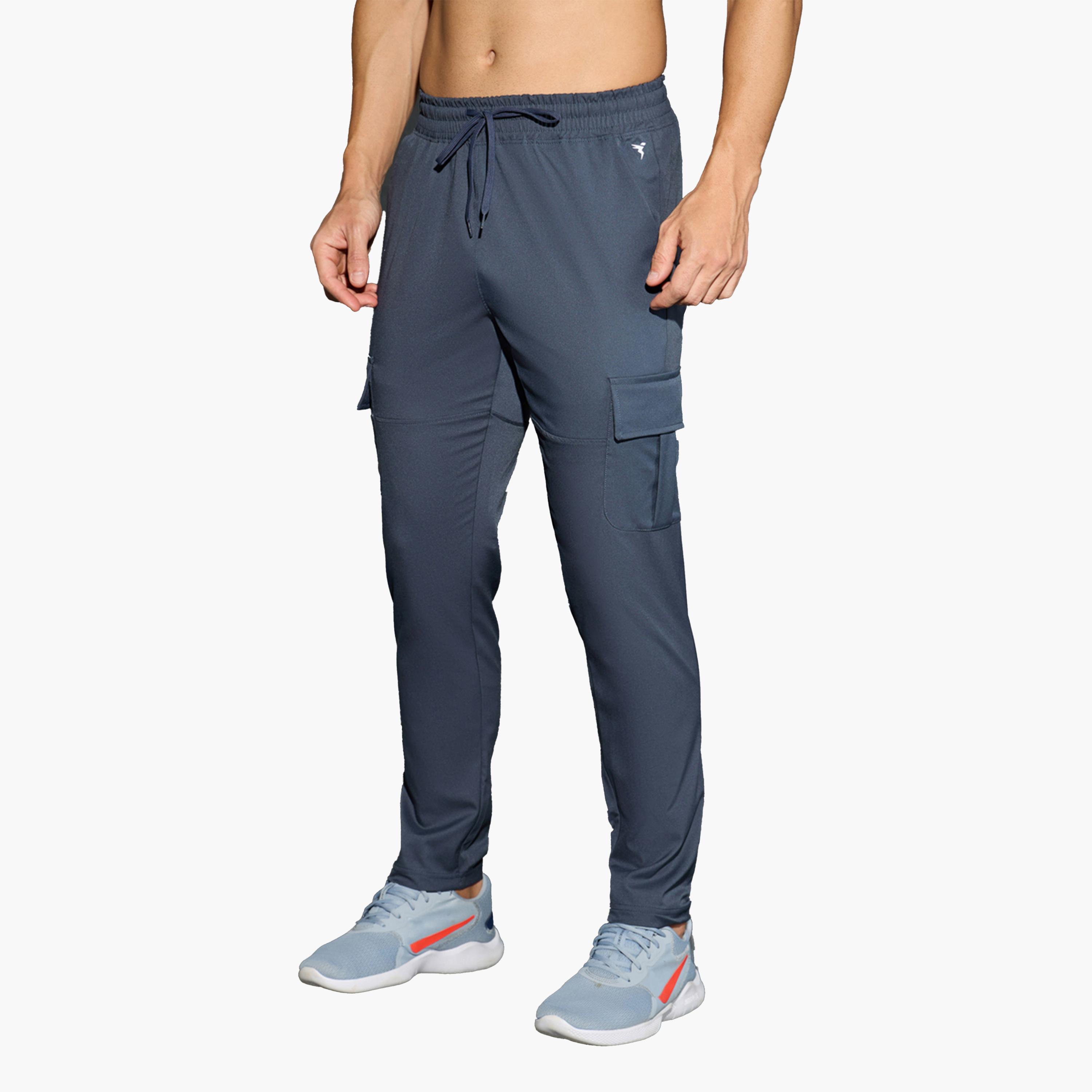 Technosport X Styli Men Solid Relaxed Fit Cargo Pants with TS FLEXI-men-clothing-sportswearandactivewear-bottoms-image-2