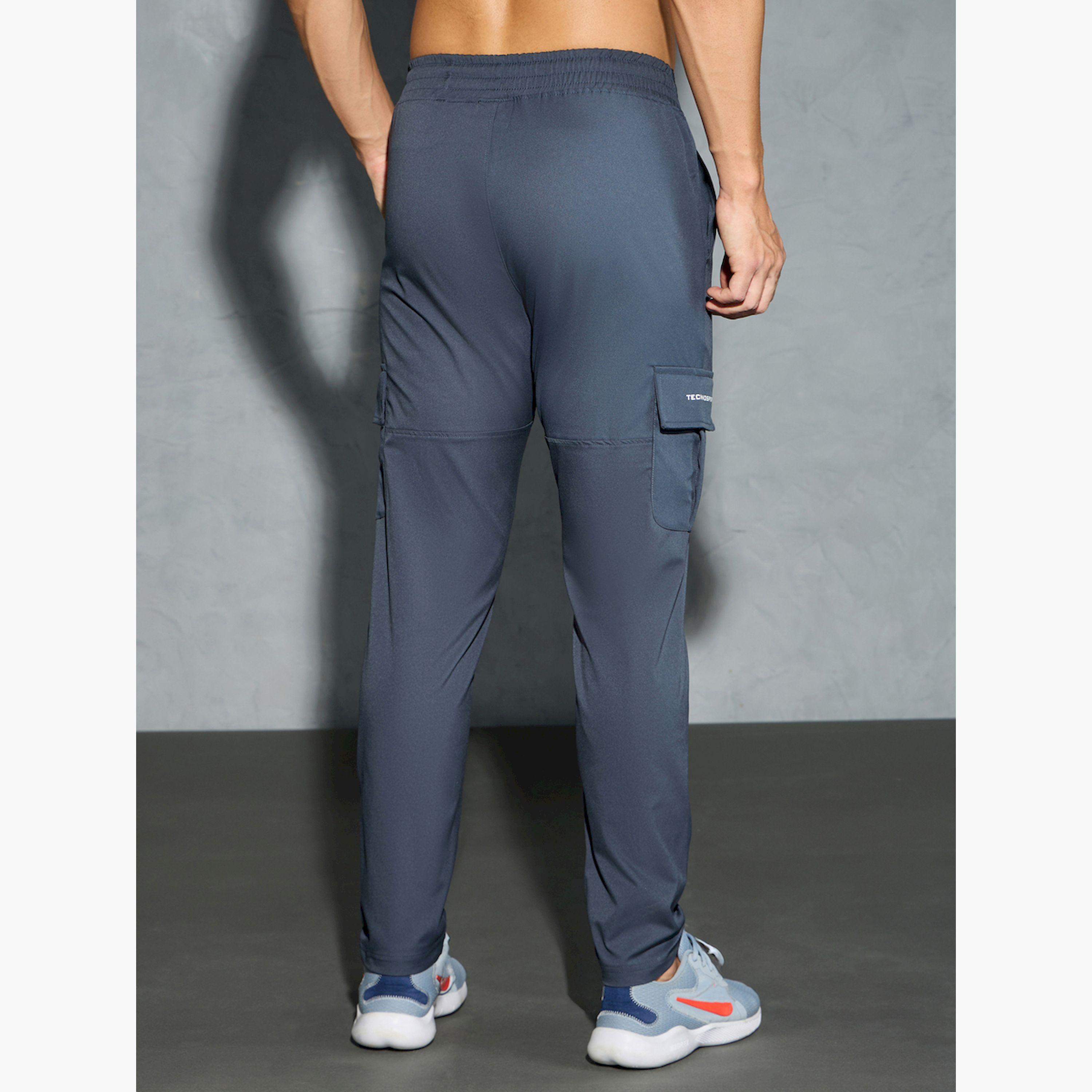 Technosport X Styli Men Solid Relaxed Fit Cargo Pants with TS FLEXI-men-clothing-sportswearandactivewear-bottoms-image-3