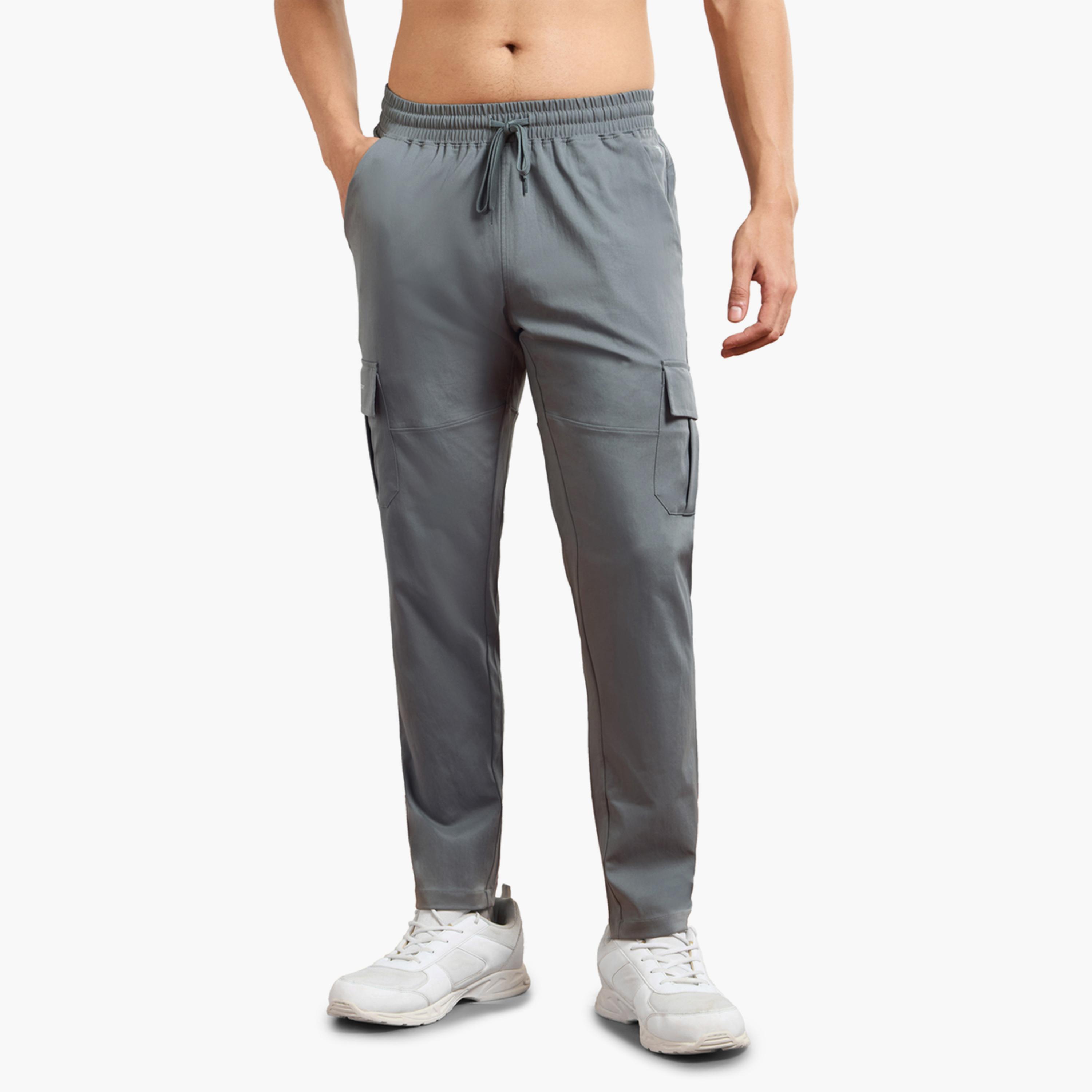 Technosport X Styli Men Solid Relaxed Fit Cargo Pants with TS FLEXI-men-clothing-sportswearandactivewear-bottoms-image-1