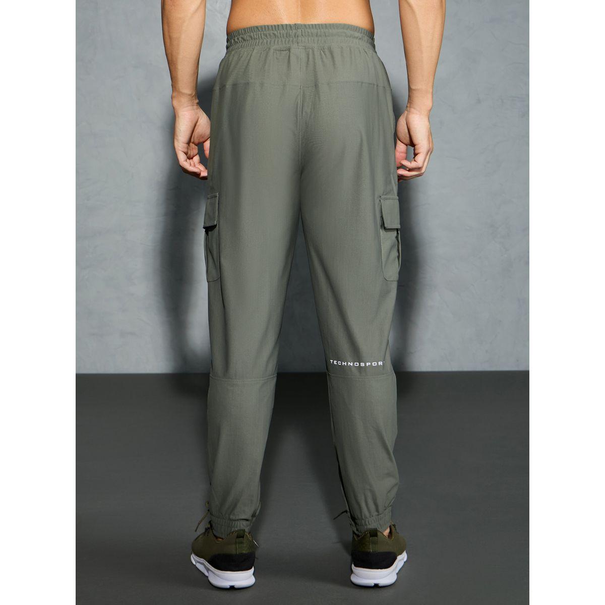 Technosport Solid Regular Fit Cargo Joggers with Drawstring-men-clothing-bottoms-joggers-image-1