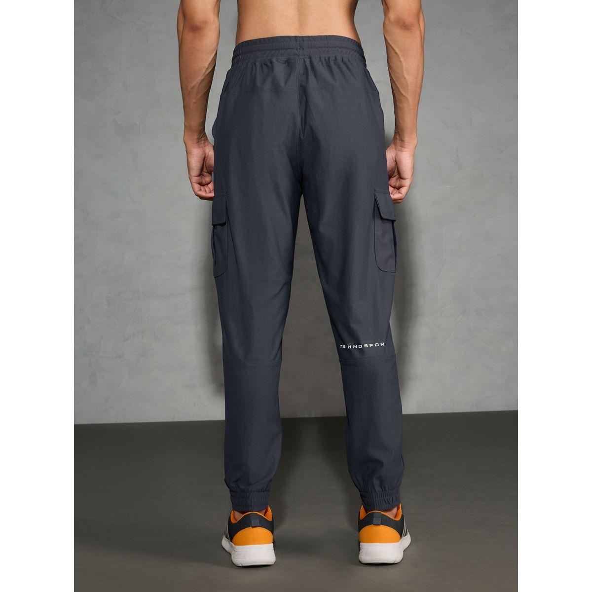 Technosport Solid Regular Fit Cargo Joggers with Drawstring-men-clothing-bottoms-joggers-image-1