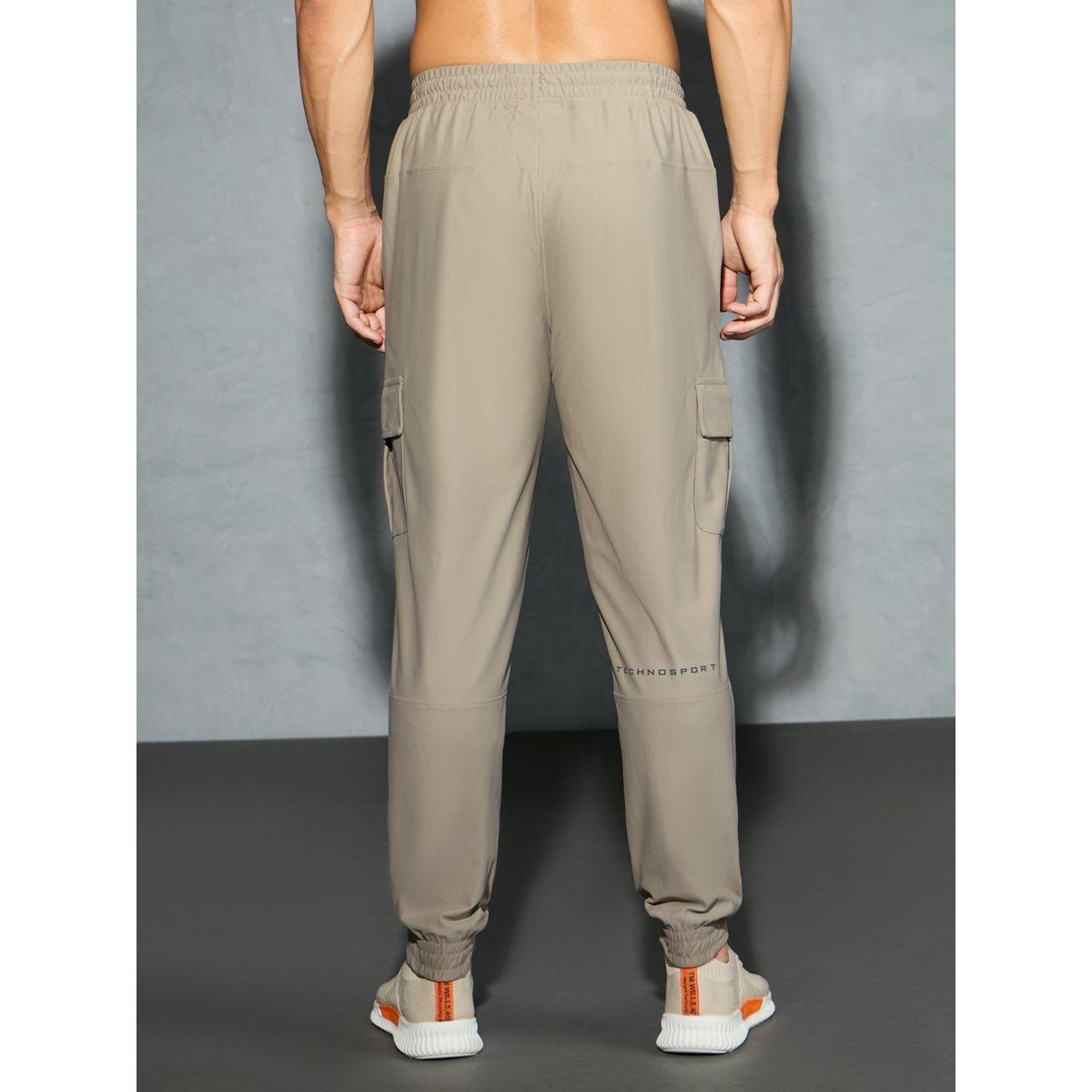 Technosport Solid Regular Fit Cargo Joggers with Drawstring-men-clothing-bottoms-joggers-image-3