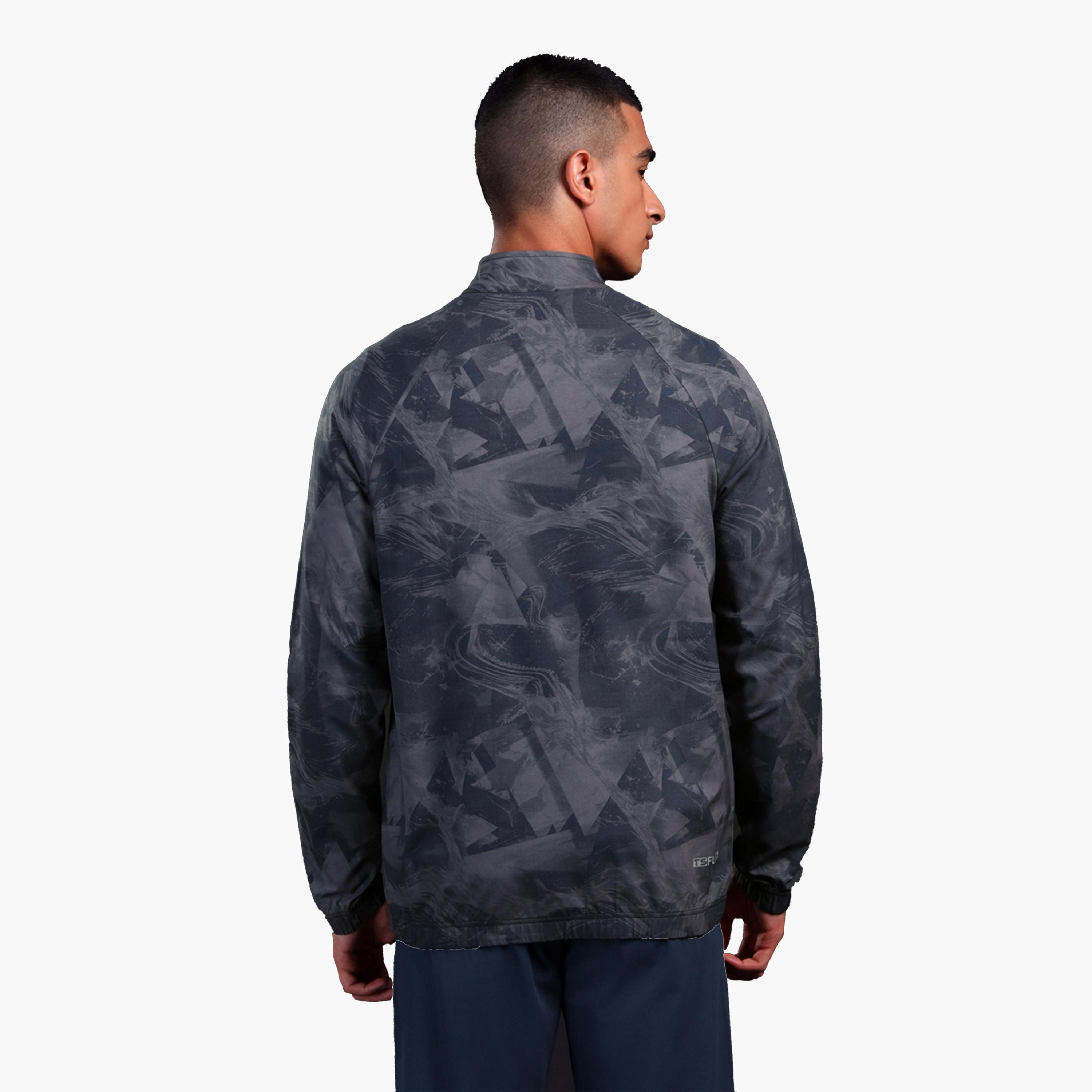 تيكنو سبورت × ستايلي-  جاكيت رياضي رجالي مطبوع قصّة سليم ورقبة دائرية قماش مرن-men-clothing-sportswearandactivewear-hoodiesandsweatshirts-image-3