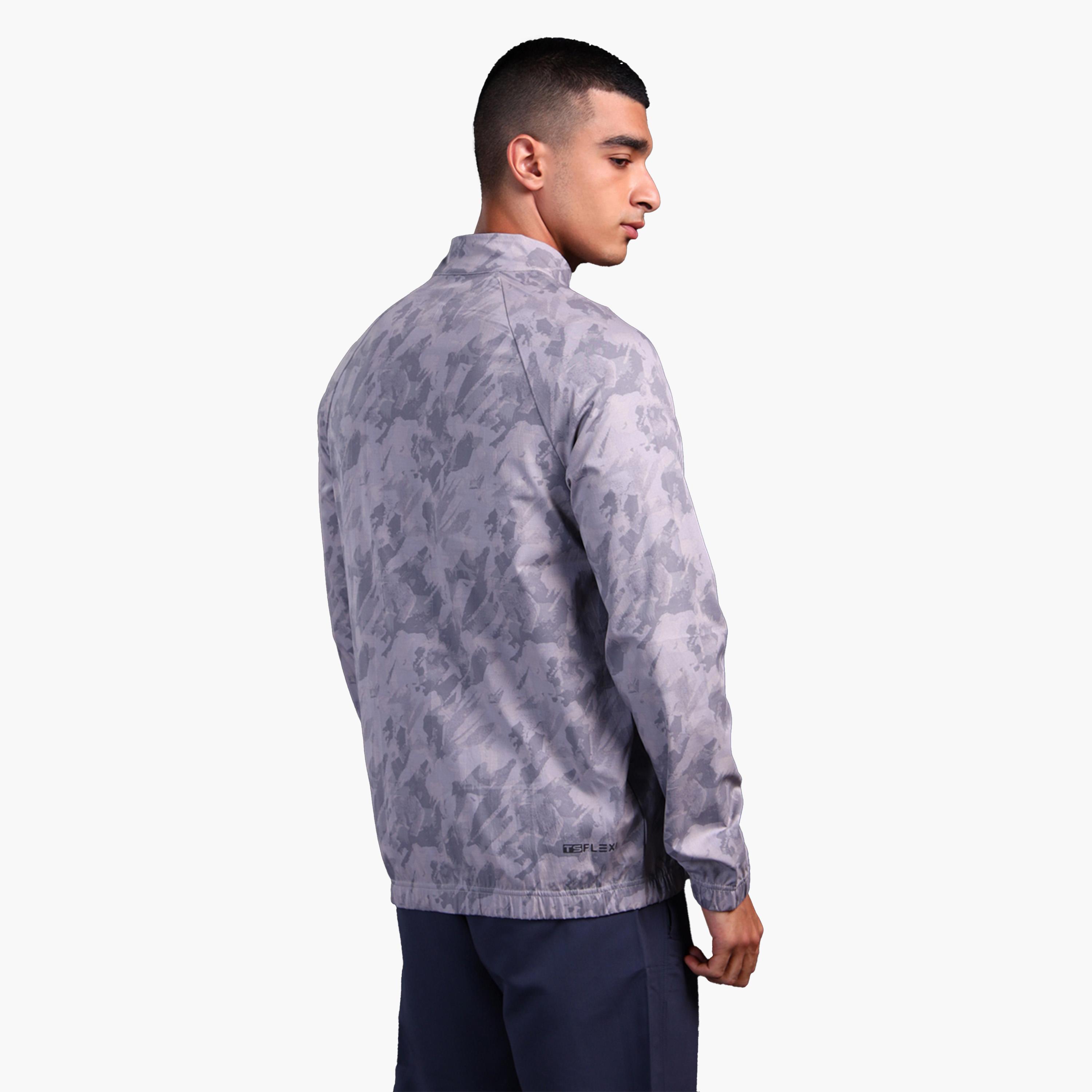 تيكنو سبورت × ستايلي-  جاكيت رياضي رجالي مطبوع قصّة سليم ورقبة دائرية قماش مرن-men-clothing-sportswearandactivewear-hoodiesandsweatshirts-image-3