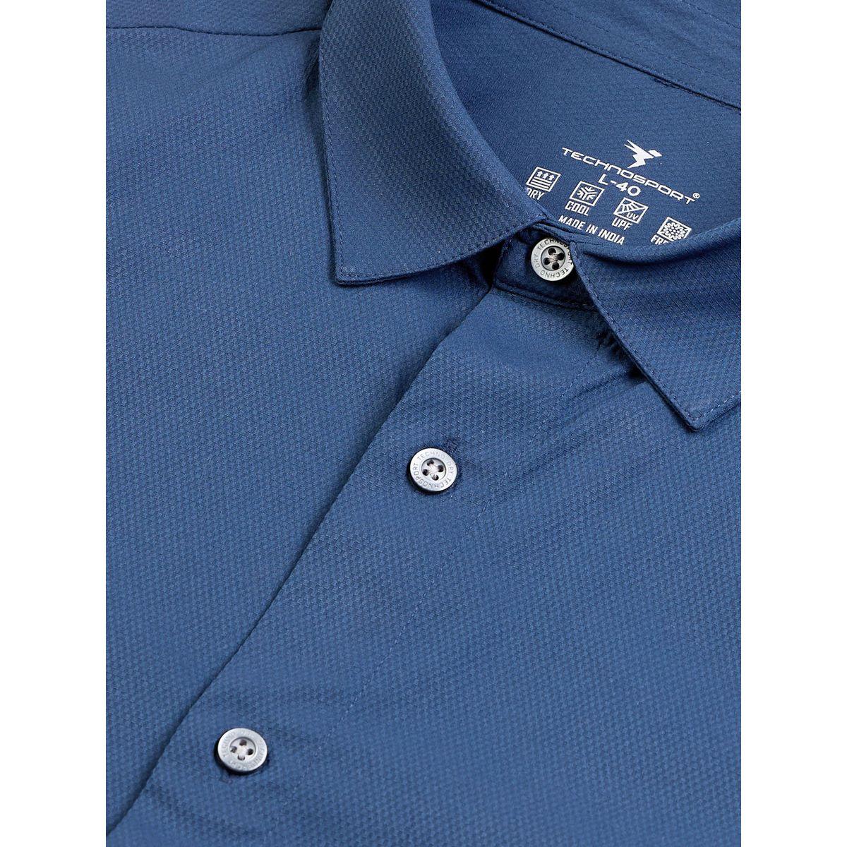 Technosport Solid Spread Collar Regular Fit Shirt-men-clothing-shirts-image-1