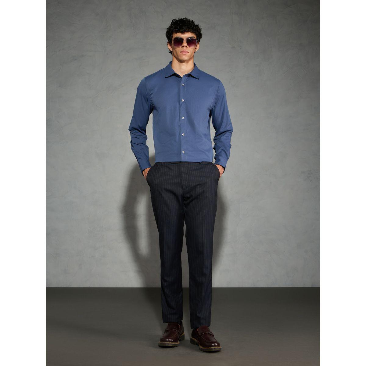 قميص سادة بياقة سبريد وقصة عادية-men-clothing-shirts-image-2