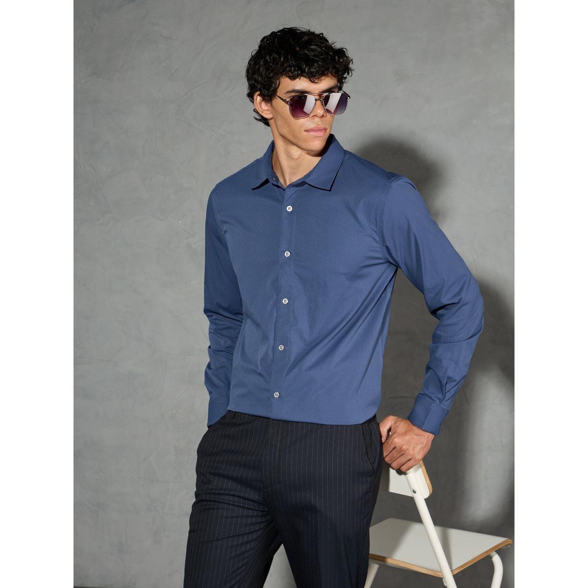 Technosport Solid Spread Collar Regular Fit Shirt-men-clothing-shirts-image-6
