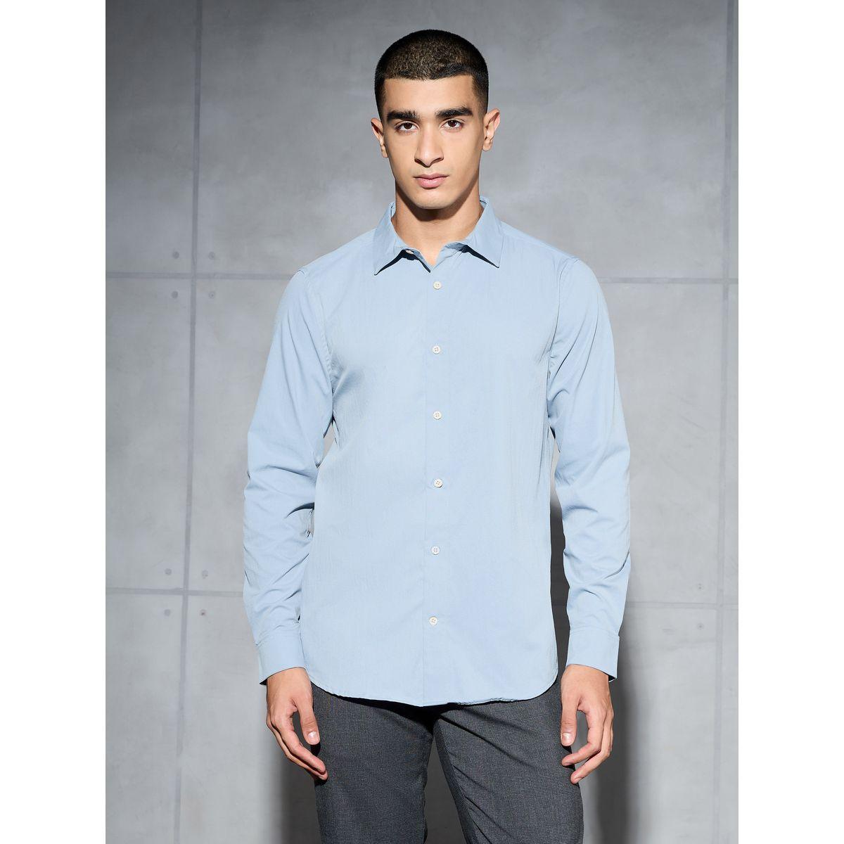 Technosport Men Solid Long Sleeve Regular Fit Shirt-men-clothing-shirts-image-1