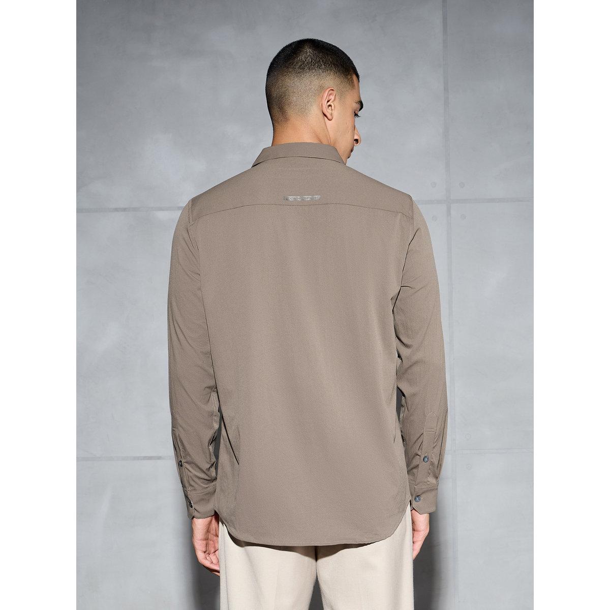 Technosport Men Solid Slim Fit Spread Collar Shirt-men-clothing-shirts-image-3