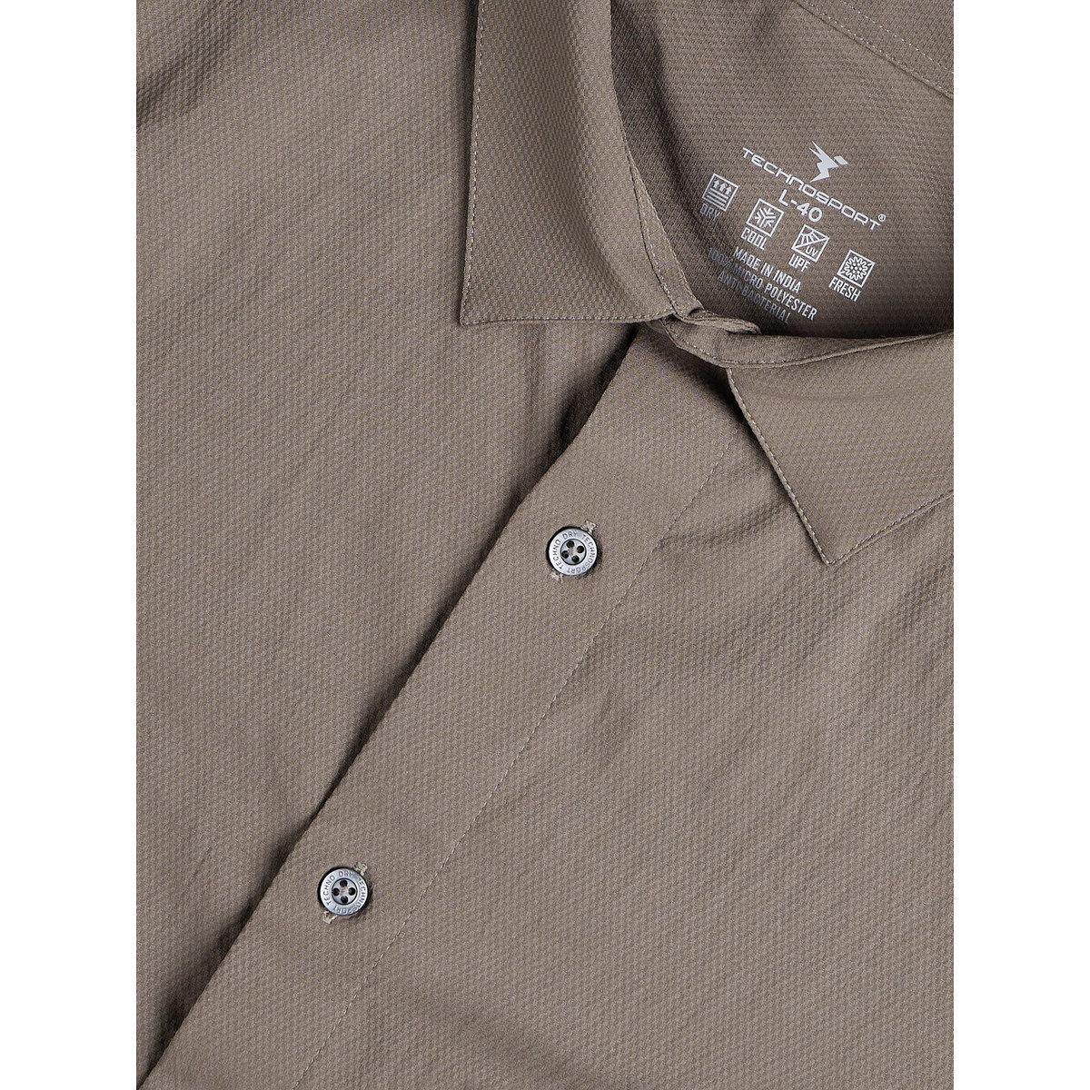 Technosport Men Solid Slim Fit Spread Collar Shirt-men-clothing-shirts-image-4