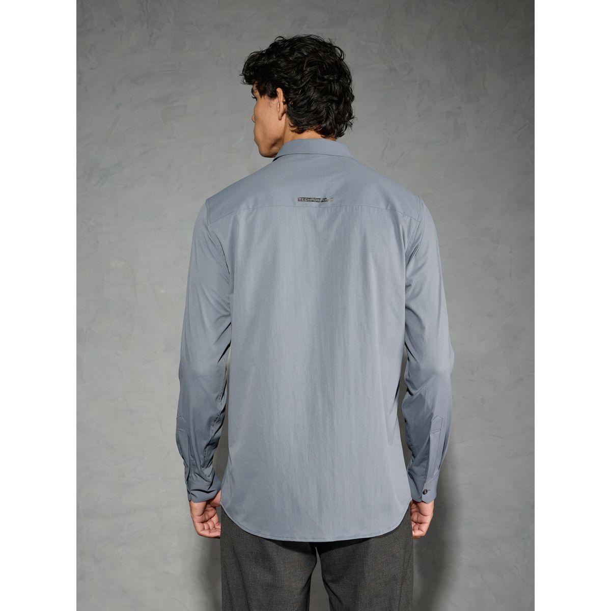 Technosport Solid Spread Collar Regular Fit Shirt-men-clothing-shirts-image-3