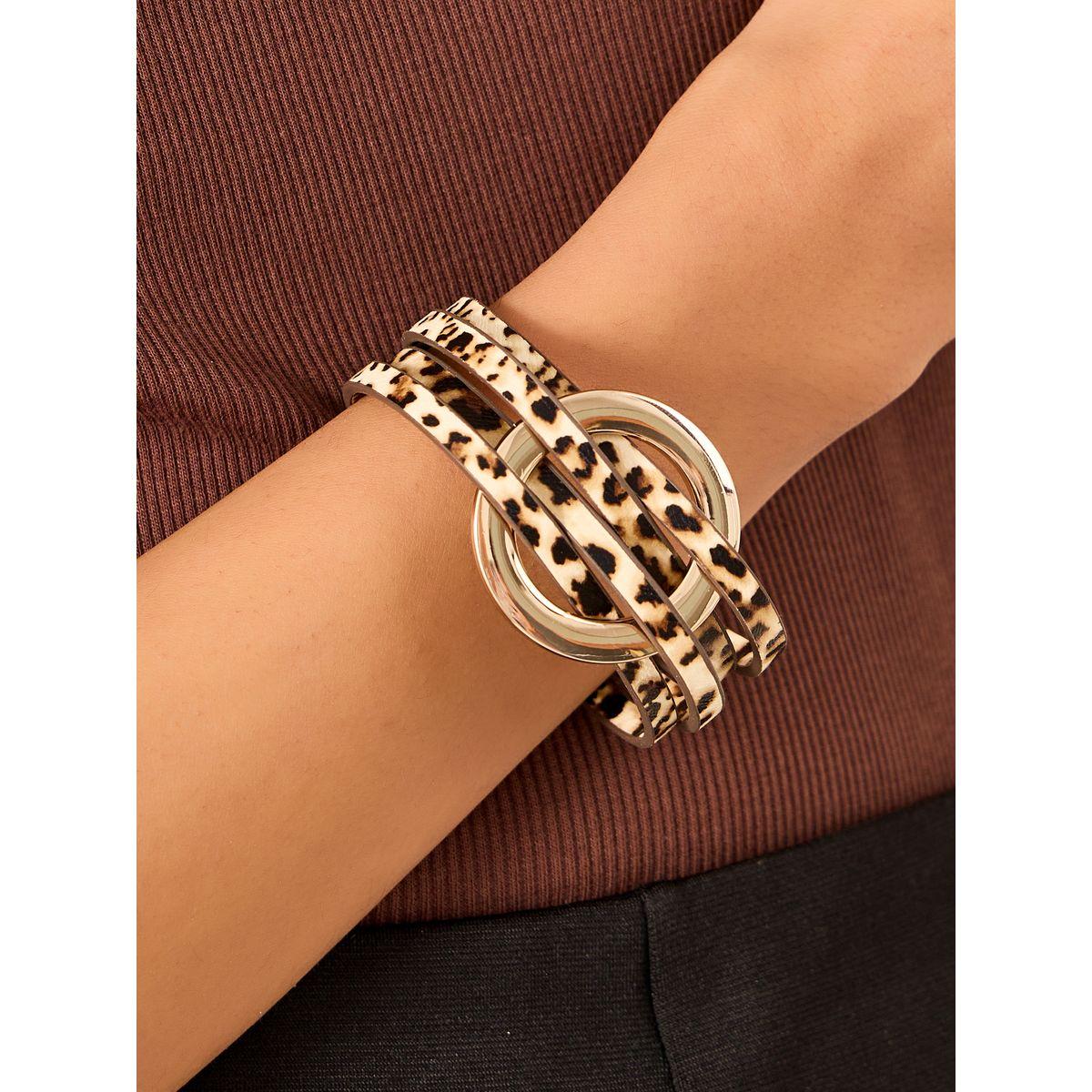 Styli Leopard Print Multistrand Bracelet-women-watchesandjewellery-jewellery-banglesandbracelets-image-1