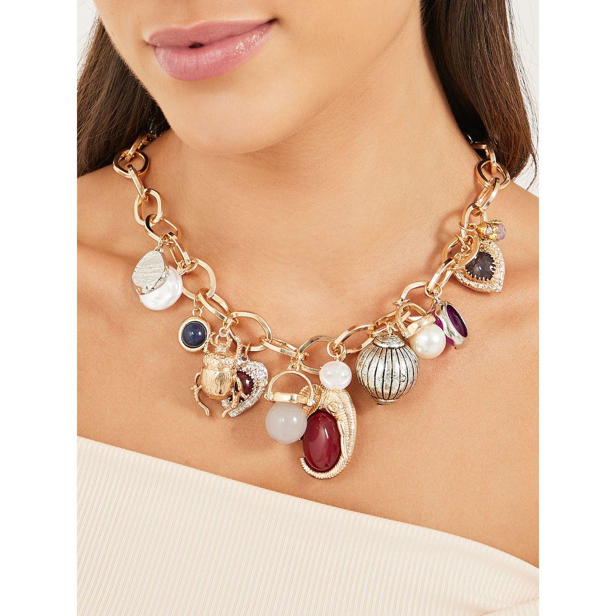 Styli Multi Charm Link Chain Necklace-women-watchesandjewellery-jewellery-necklacesandpendants-image-1