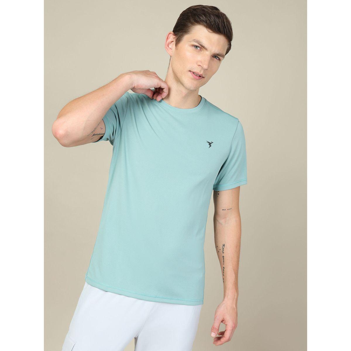تيشيرت سادة بياقة دائرية وقصة سليم فت-men-clothing-tshirtsandpolos-tshirts-image-1