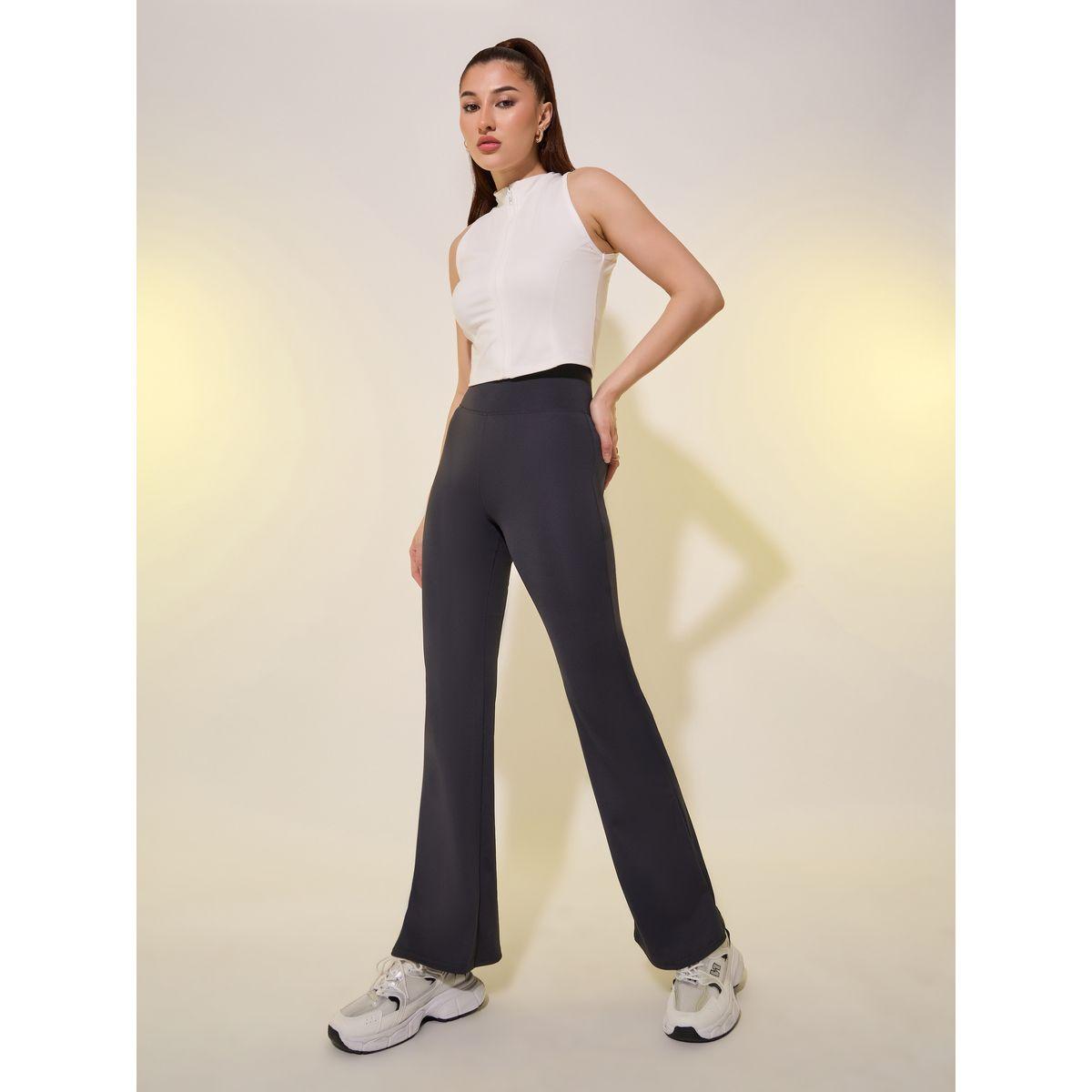 Styli Solid Wide Waistband Flared Leggings-women-clothing-bottoms-leggings-image-1