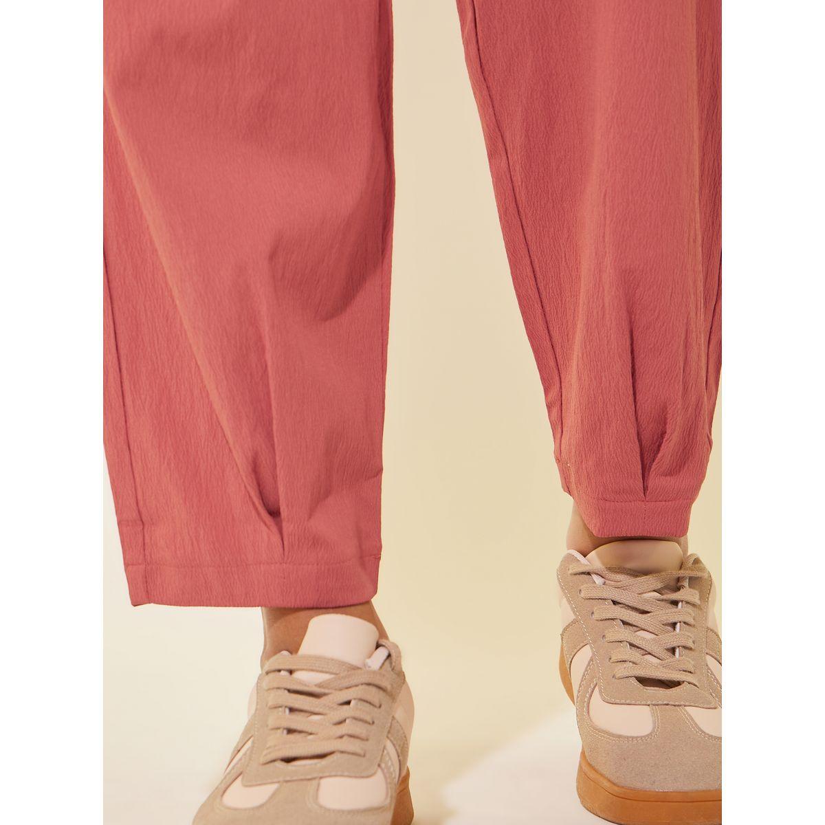 بنطال سادة بقصة سائبة مع فتحات حزام-women-clothing-bottoms-trousers-image-3