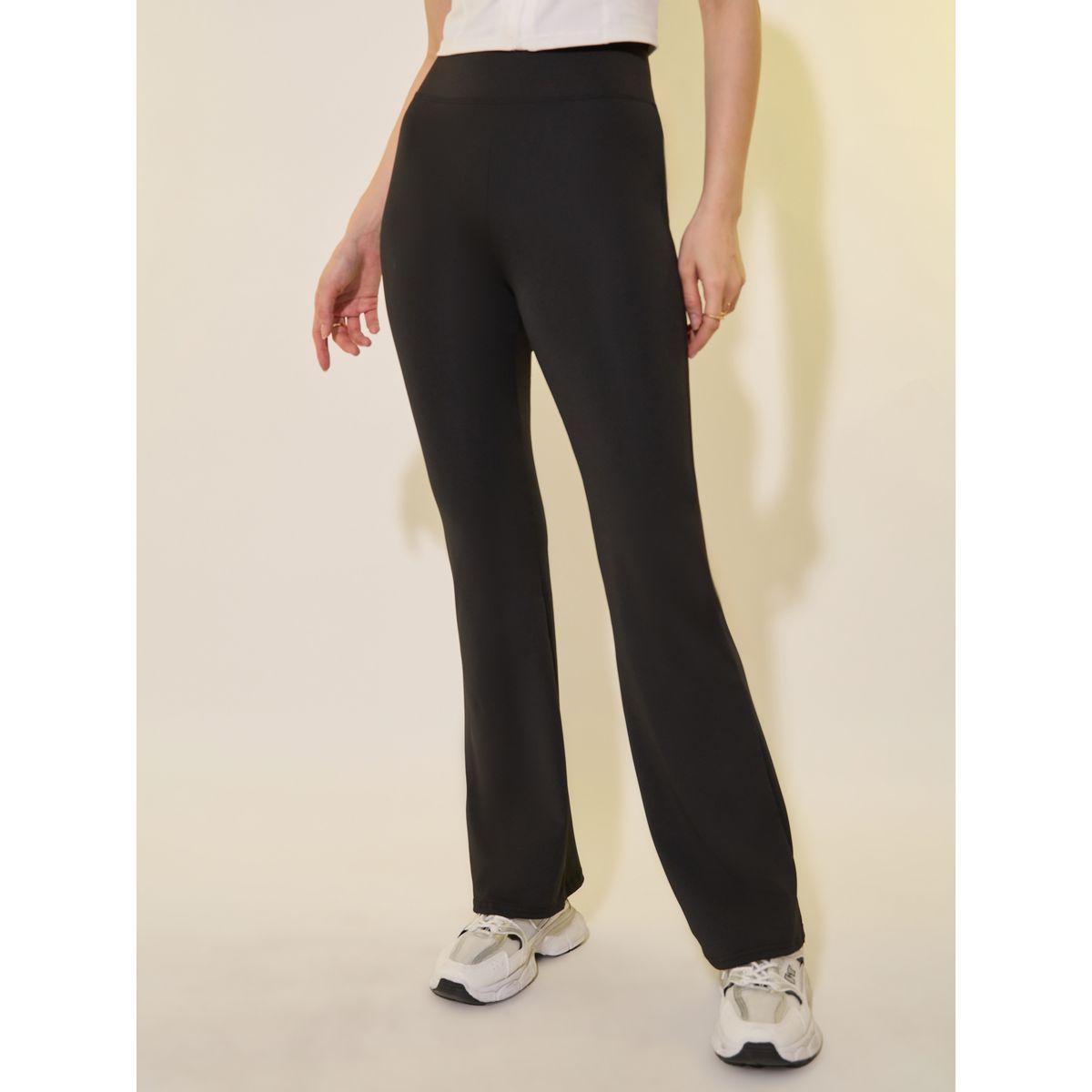 Styli Solid Wide Waistband Flared Leggings-women-clothing-bottoms-leggings-image-2
