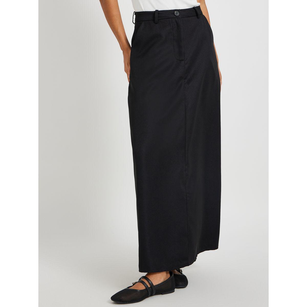 Styli Solid Mid Rise Regular Fit Maxi Skirt-women-clothing-bottoms-skirts-image-2