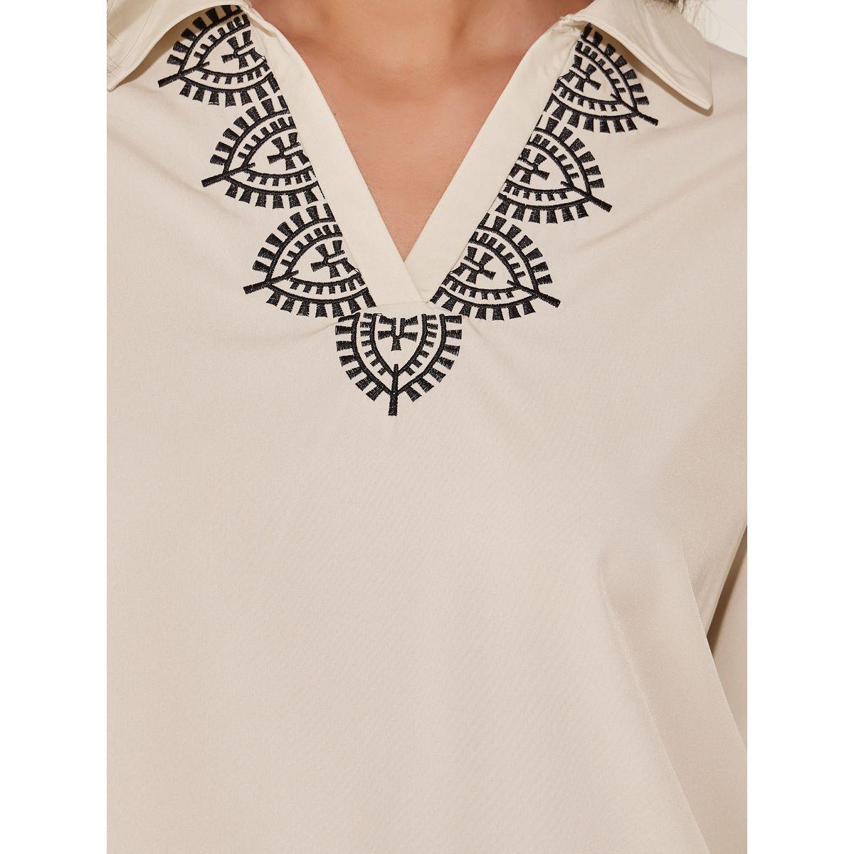 Styli Embroidered Detail Collared Top and Pants Co-Ords-women-clothing-coordsets-image-3