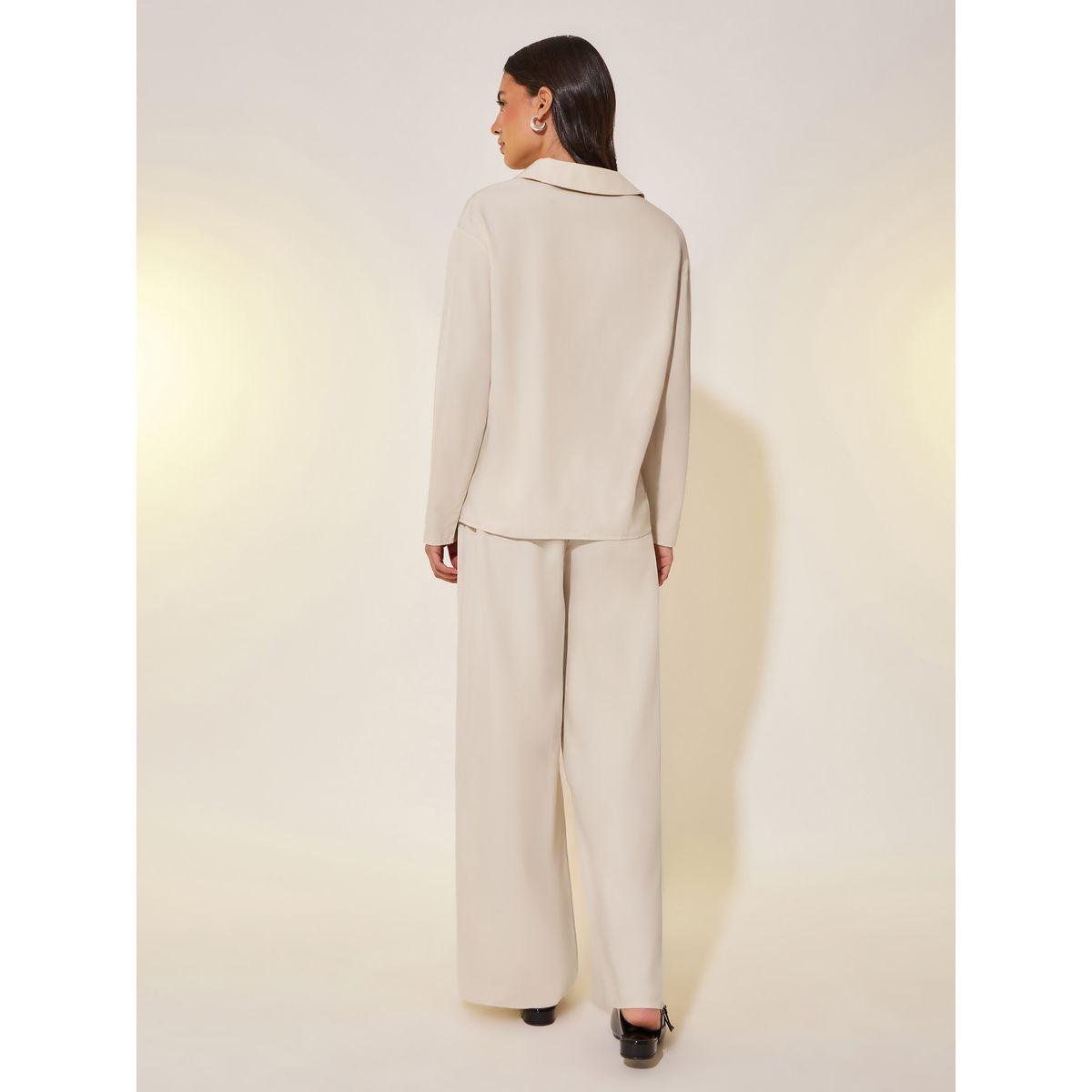 Styli Embroidered Detail Collared Top and Pants Co-Ords-women-clothing-coordsets-image-4