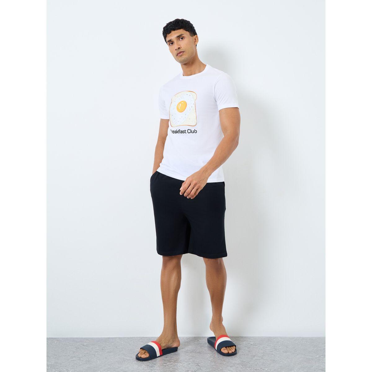 Styli Graphic Print T-Shirt and Shorts Set-men-clothing-nightwear-sets-image-1