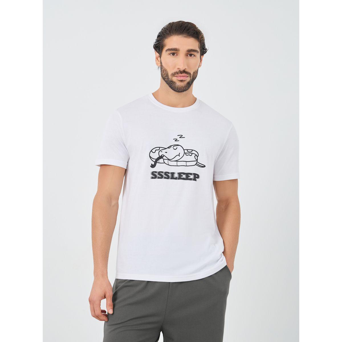 Styli Graphic Print T-Shirt and Shorts Pyjama Set-men-clothing-nightwear-sets-image-2