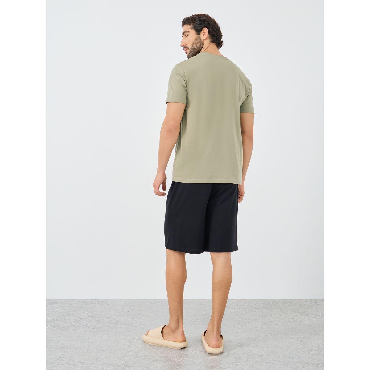 Styli Graphic Print T-Shirt and Shorts Pyjama Set-men-clothing-nightwear-sets-image-4