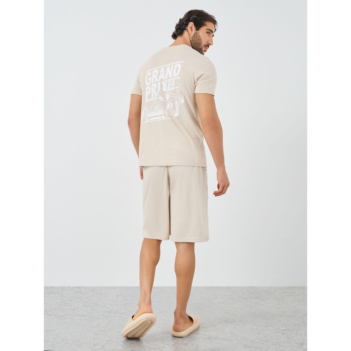Styli Graphic Print T-Shirt and Shorts Pyjama Set-men-clothing-nightwear-sets-image-1