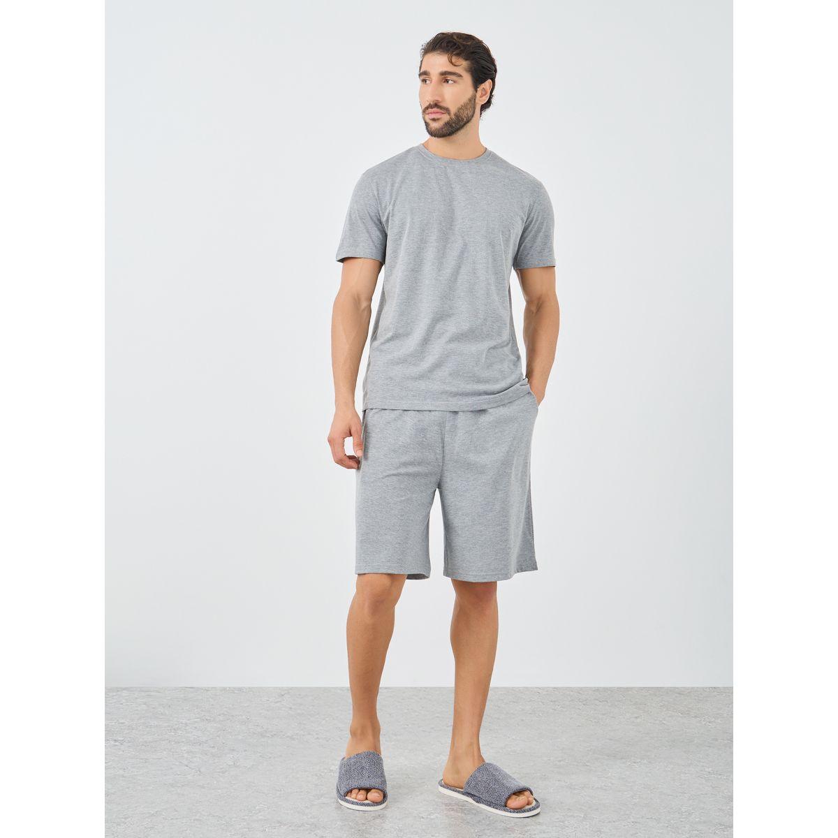 Styli Graphic Back Print T-Shirt and Shorts Pyjama Set-men-clothing-nightwear-sets-image-2