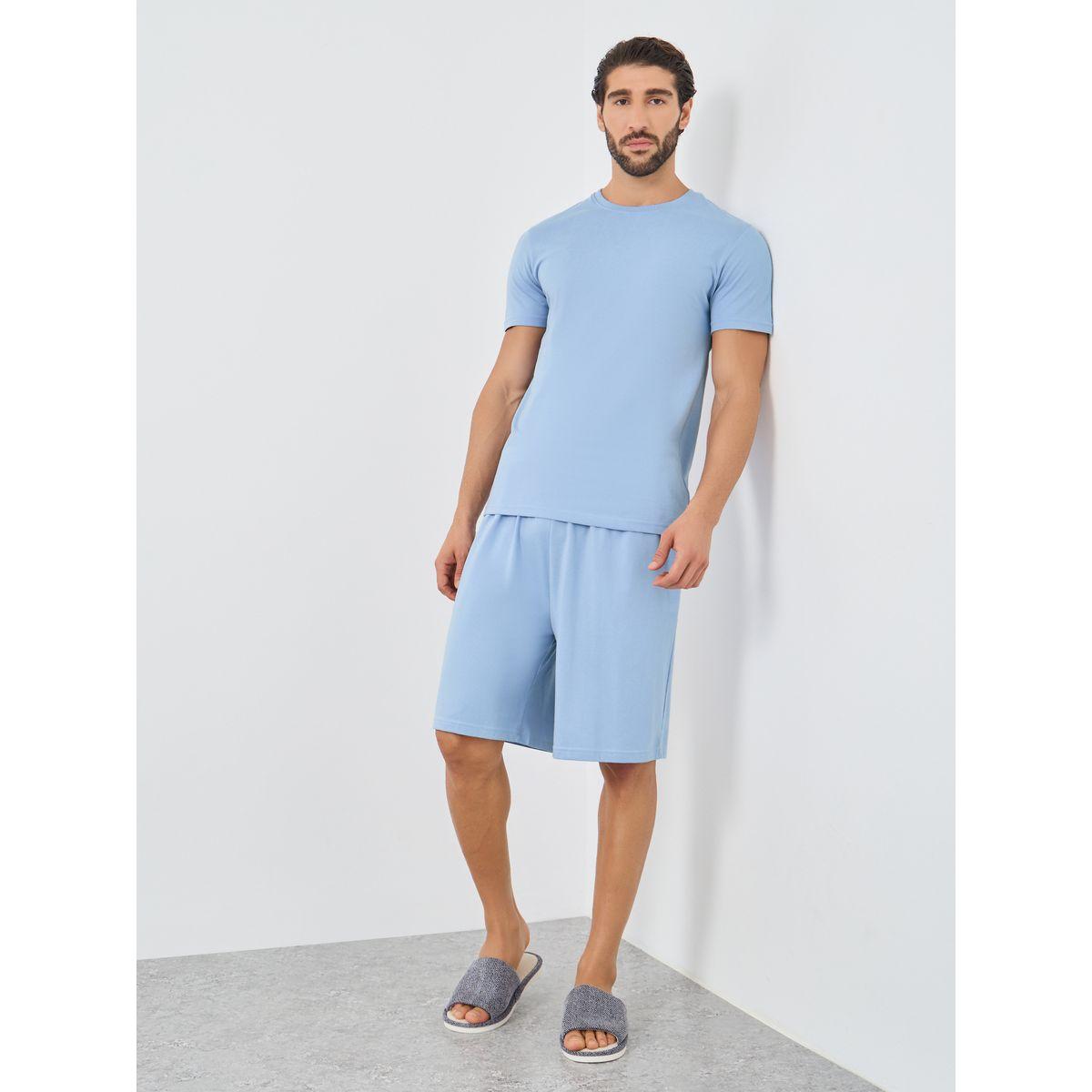 Styli Graphic Print T-Shirt and Shorts Pyjama Set-men-clothing-nightwear-sets-image-2