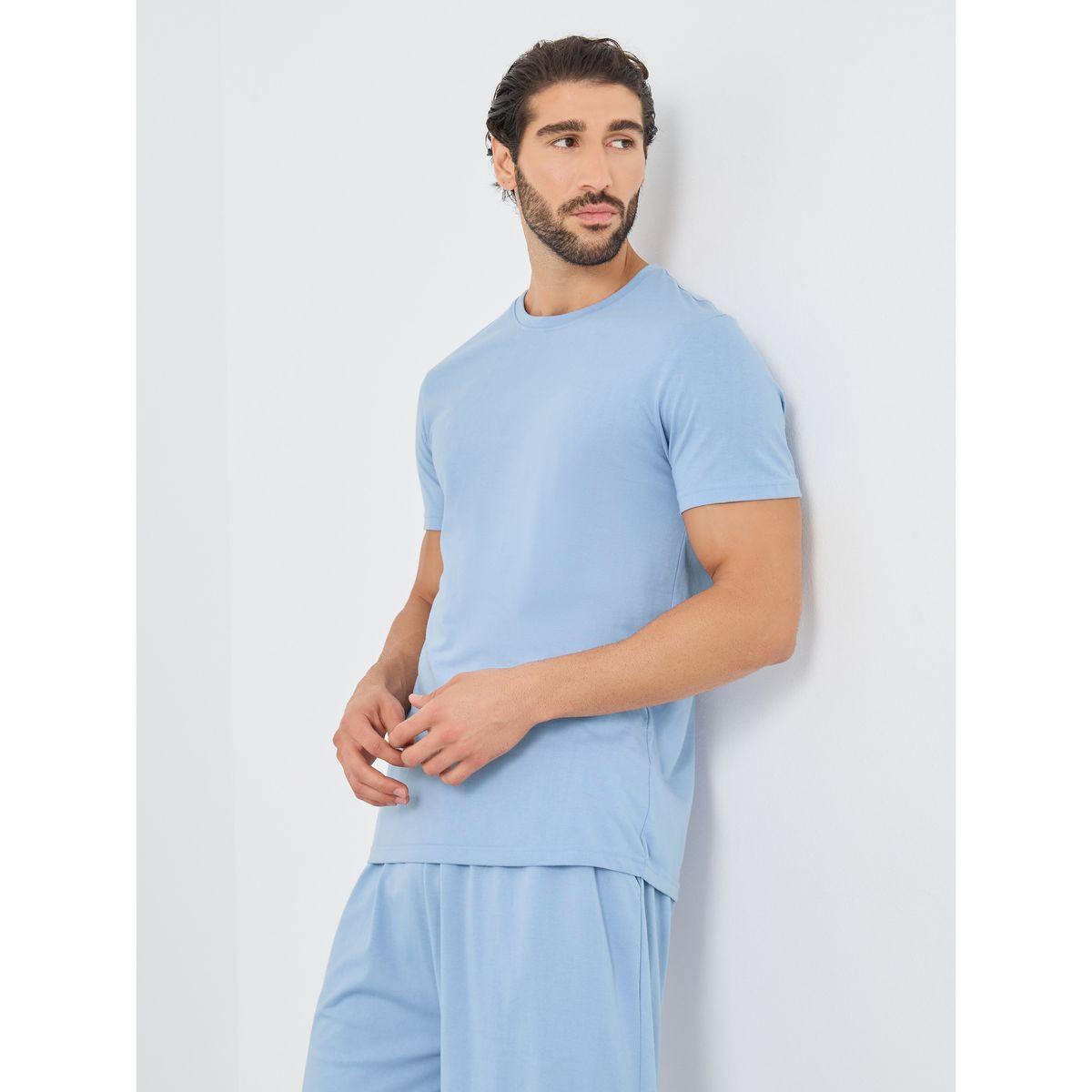 Styli Graphic Print T-Shirt and Shorts Pyjama Set-men-clothing-nightwear-sets-image-3