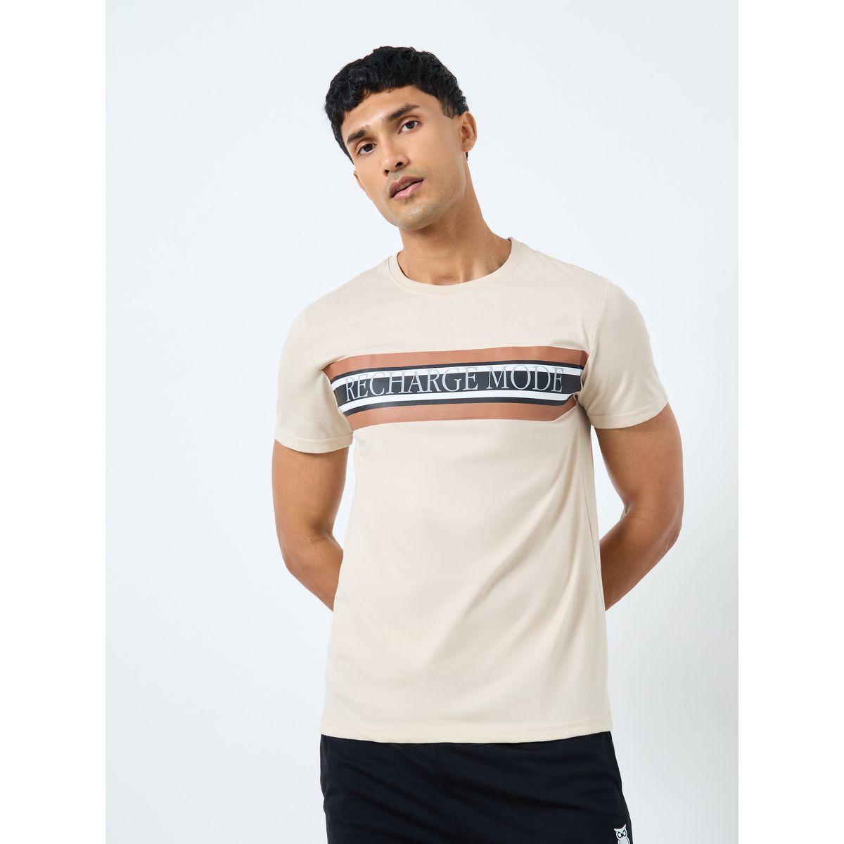 Styli Men Striped Slogan Print T-Shirt and Pyjama Set-men-clothing-nightwear-sets-image-2