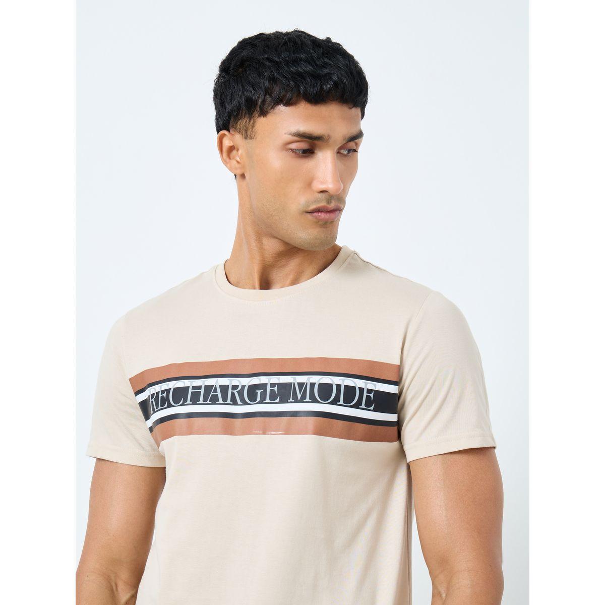 Styli Men Striped Slogan Print T-Shirt and Pyjama Set-men-clothing-nightwear-sets-image-3