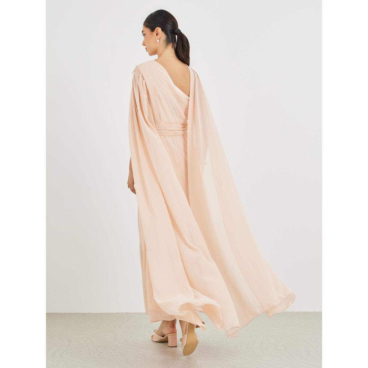 فستان طويل بتفاصيل مُنمقة مع ياقة هولتر-women-clothing-dresses-image-5