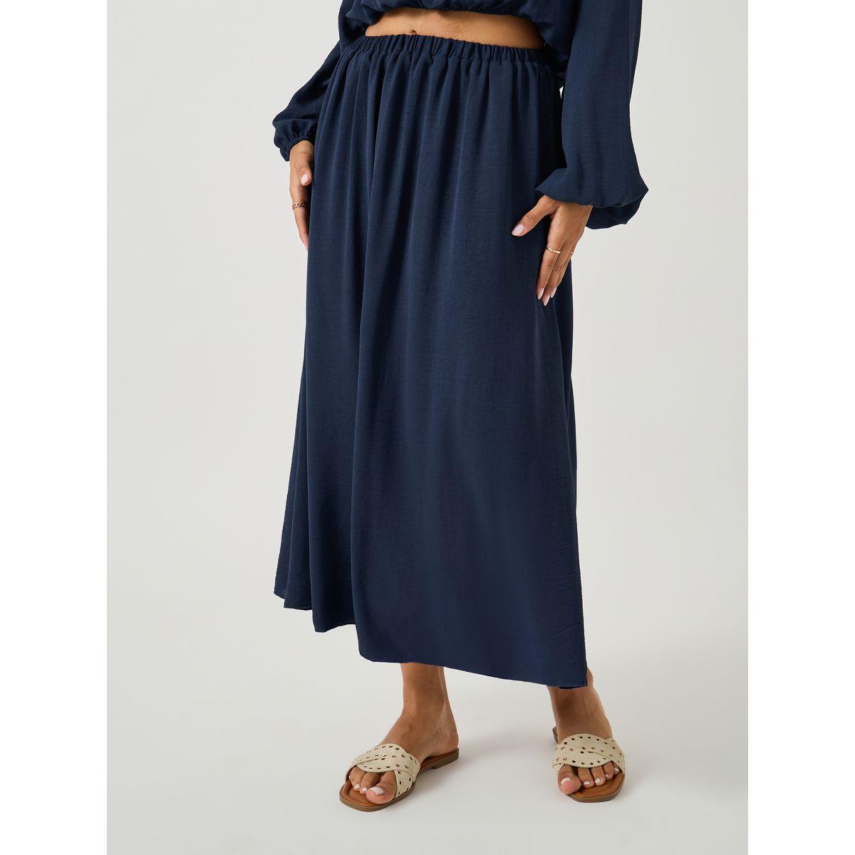 Styli Solid Round Neck Crop Top and Maxi Skirt Co-Ords-women-clothing-coordsets-image-5