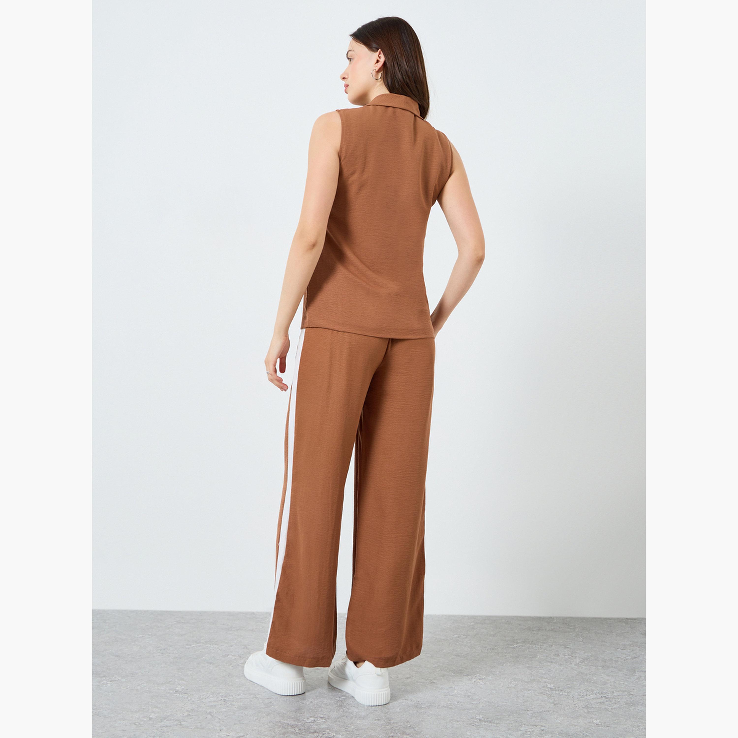 Styli Women Shawl Collar Blazer and Straight Leg Pants Co-Ords-women-clothing-coordsets-image-3