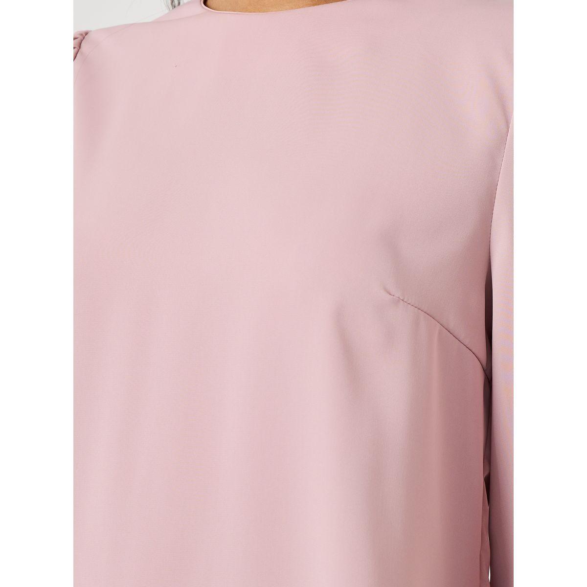 Styli Plain Volume Sleeves Top and Pleated Skirt Co-Ords-women-clothing-coordsets-image-4